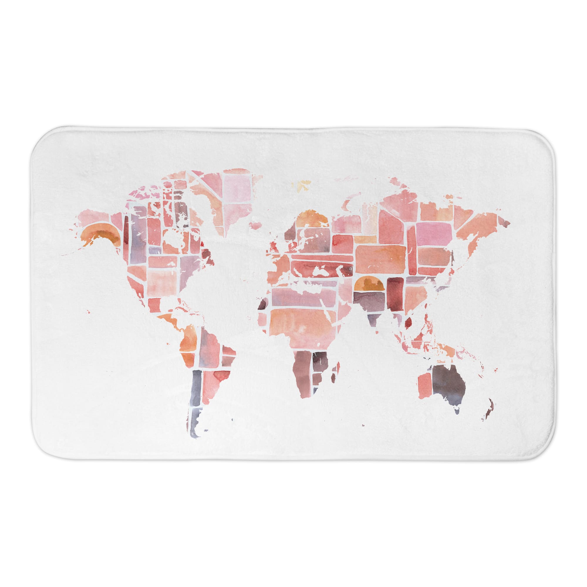 Colorful World Map 34" x 21" Bath Mat