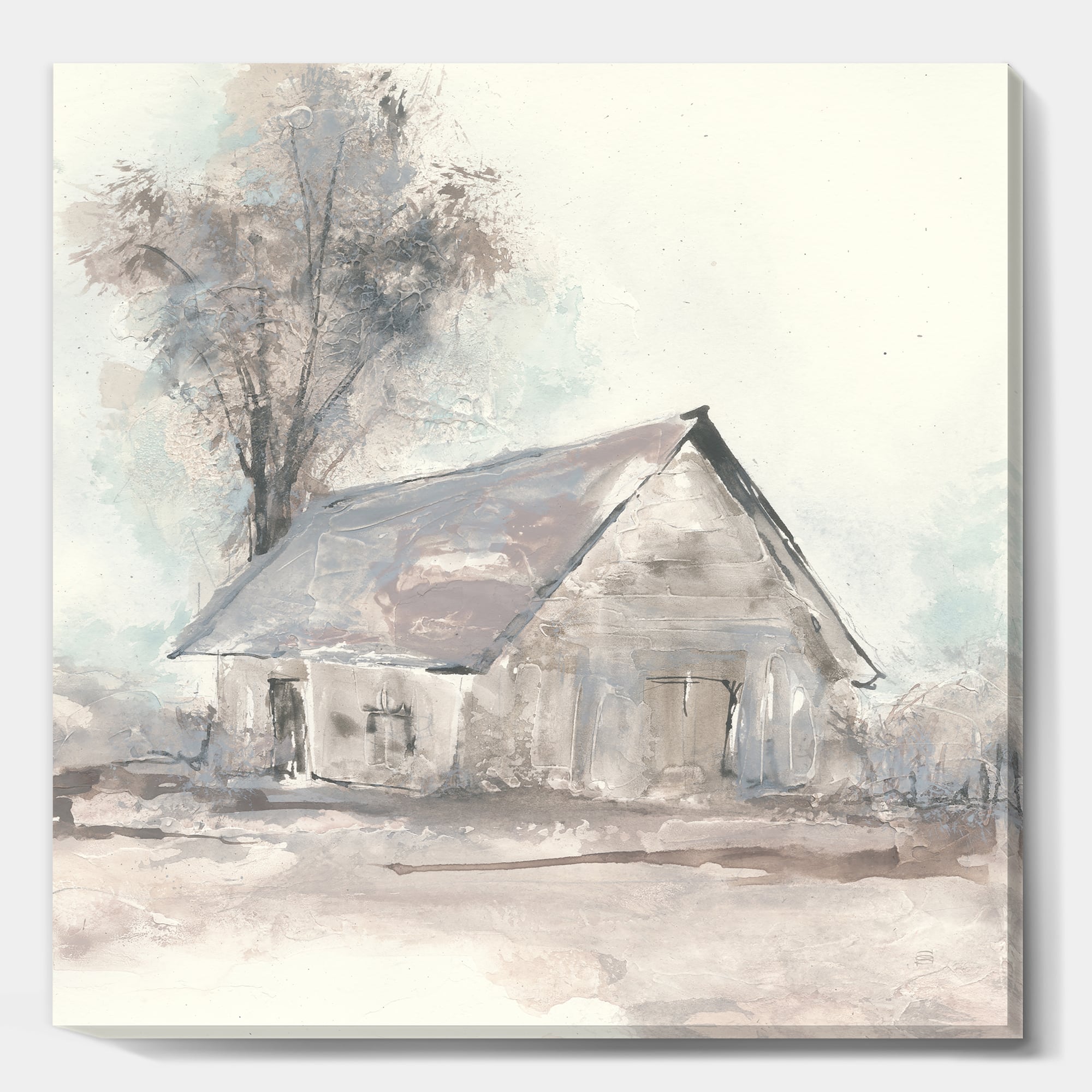 Designart - Farmhouse Barn Grey III - Modern Farmhouse Gallery-wrapped Canvas