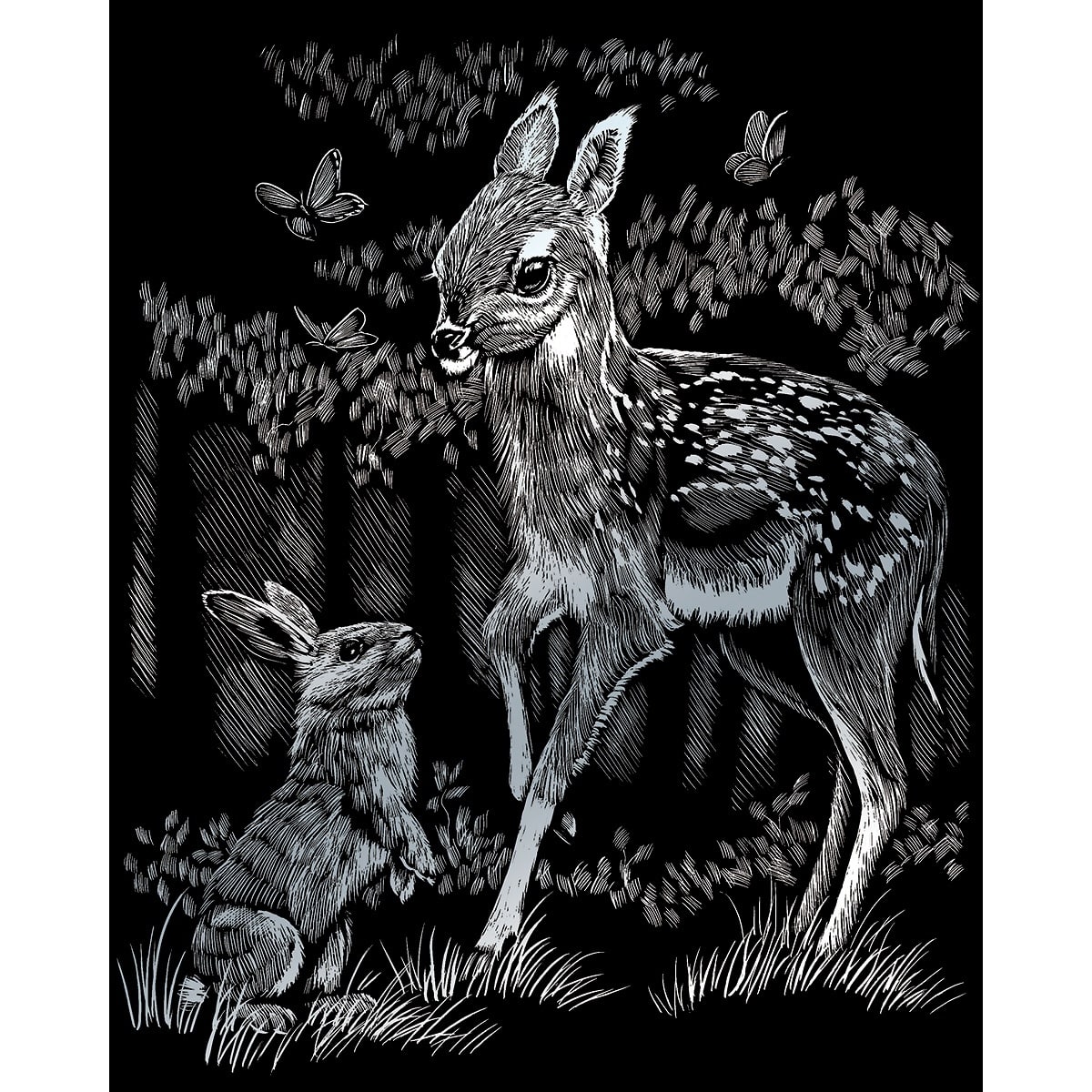 Royal & Langnickel® Engraving Art™ Fawn and Bunny Silver Foil Kit