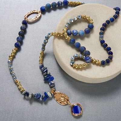 Matte Lapis Stone Long Necklace | Projects | Michaels