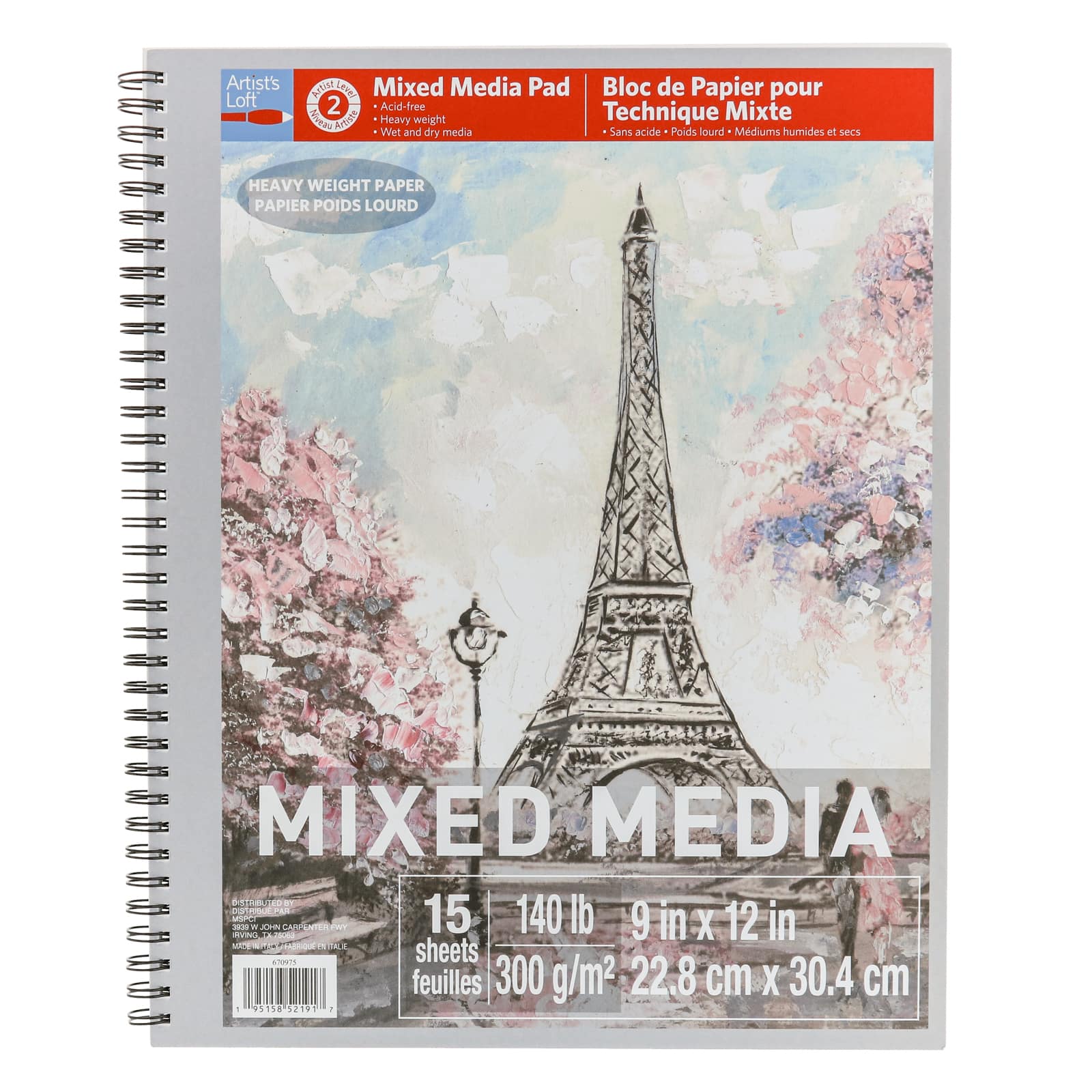 6 Pack: Mixed Media Heavy Weight Paper Pad by Artist&#x27;s Loft&#x2122;, 9&#x22; x 12&#x22;