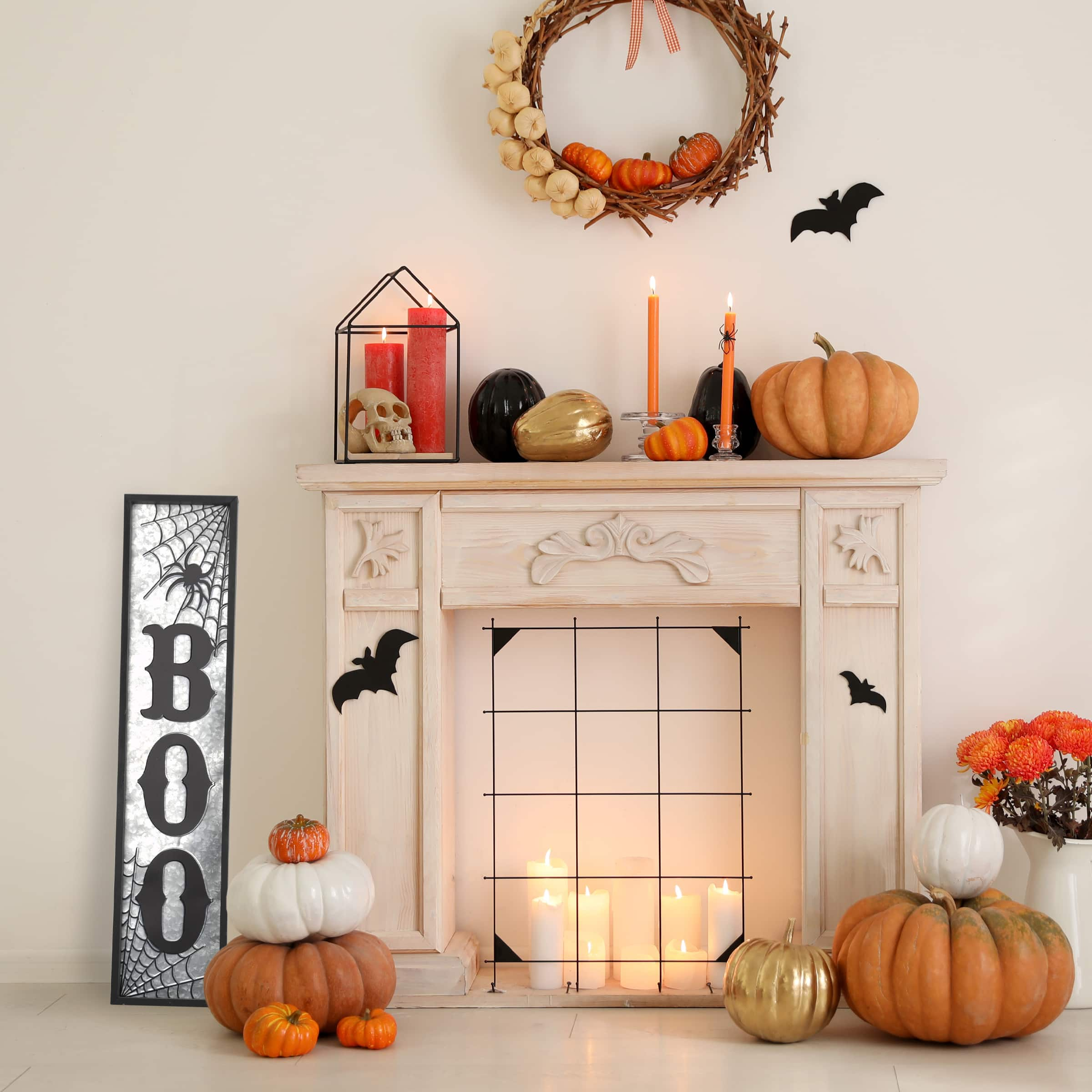 42&#x22; Metal &#x26; Wood Boo Wall Sign