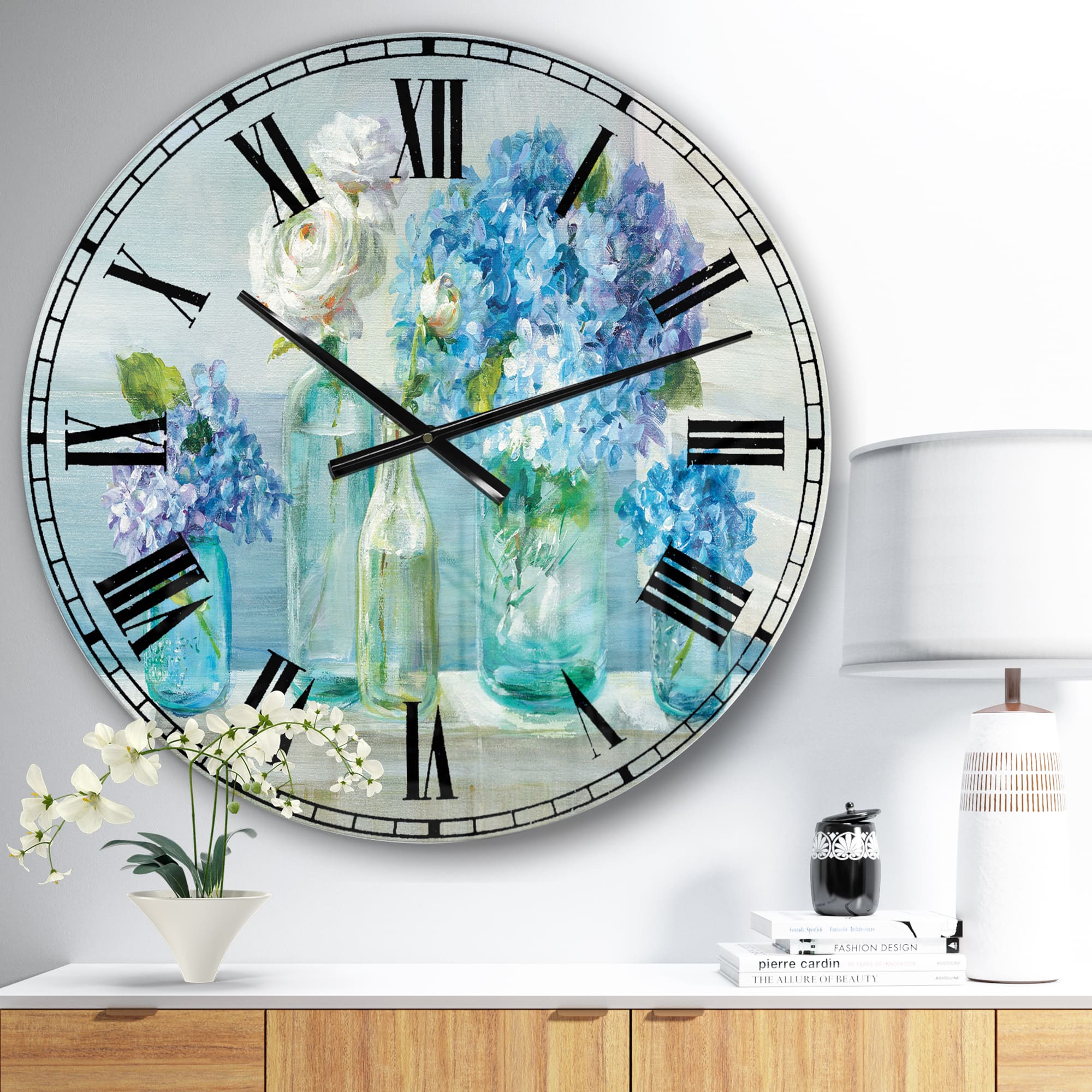 Designart 'Coastl Flowers Bouquets Coastal Wall Clock