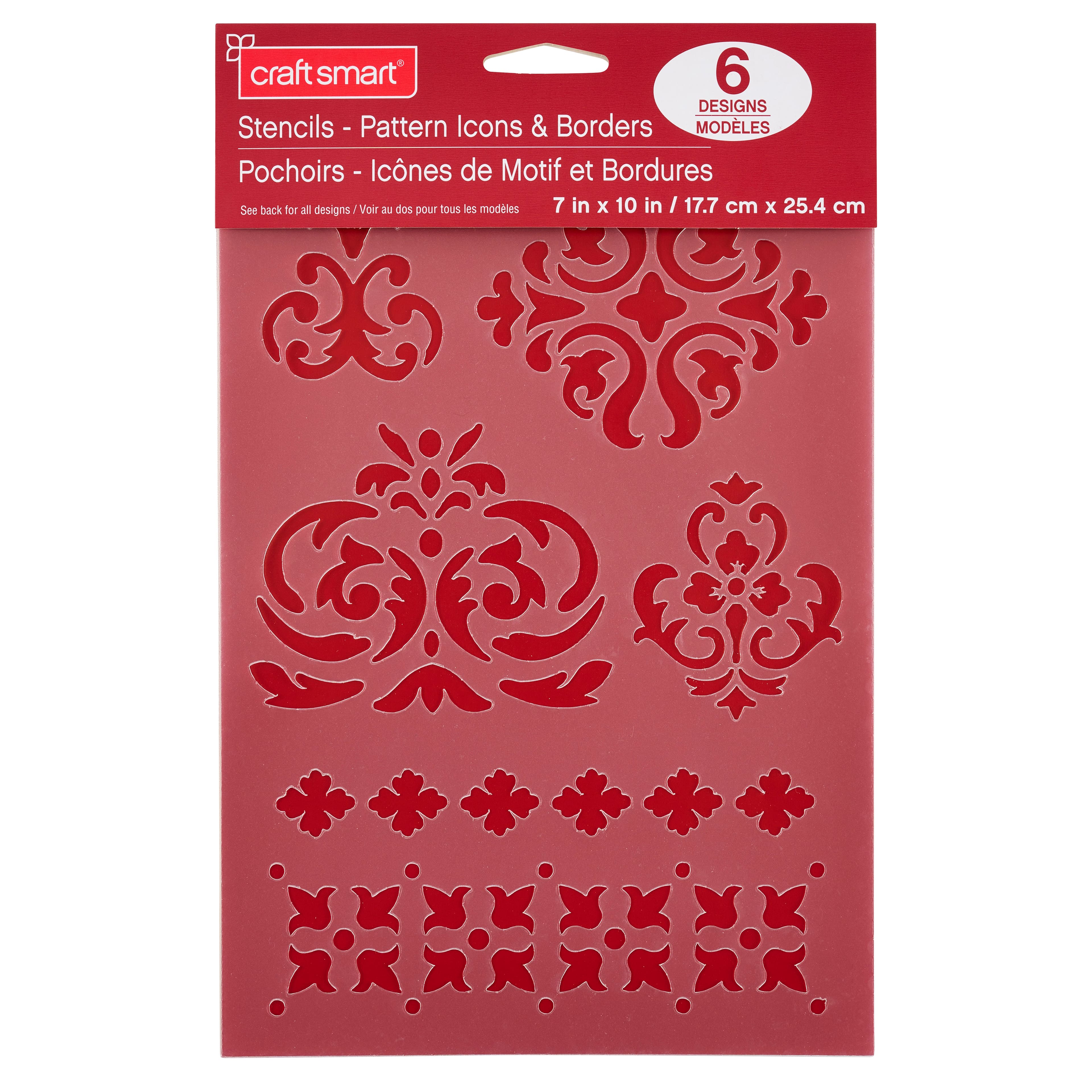 12 Pack: Pattern Icon & Border Stencils, 7" x 10" by Craft Smart®