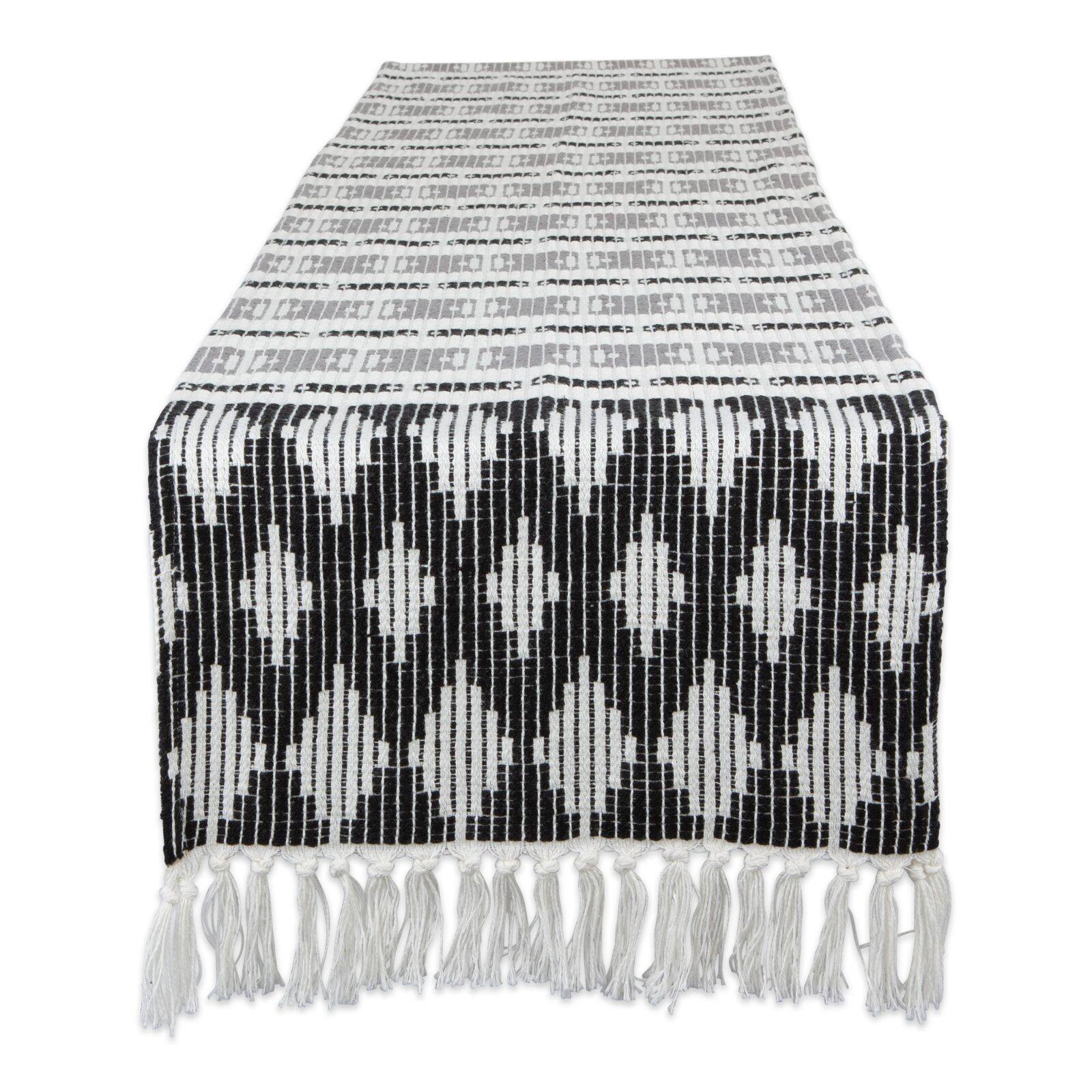 DII® 72" Black & Gray Colby Southwest Table Runner