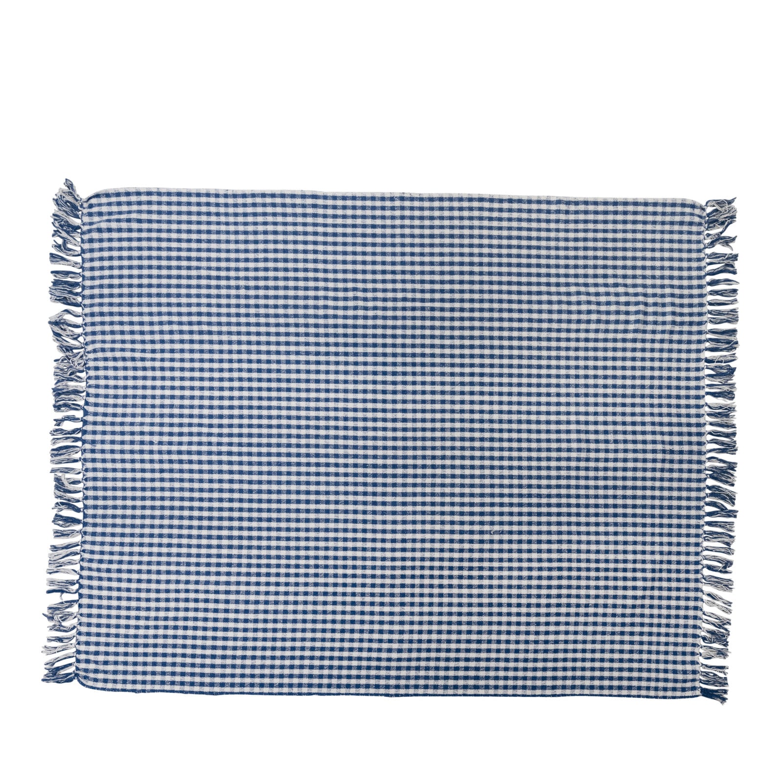 Hello Honey® Gingham Woven Recycled Cotton Blend Throw Blanket with Fringe