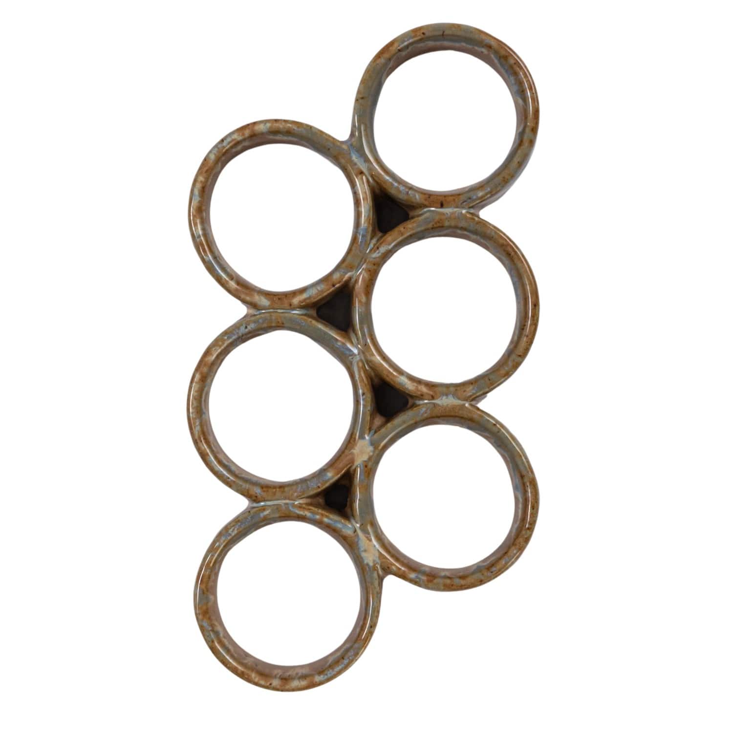 Hello Honey® Brown & Blue Reactive Glaze Stoneware Egg Holder