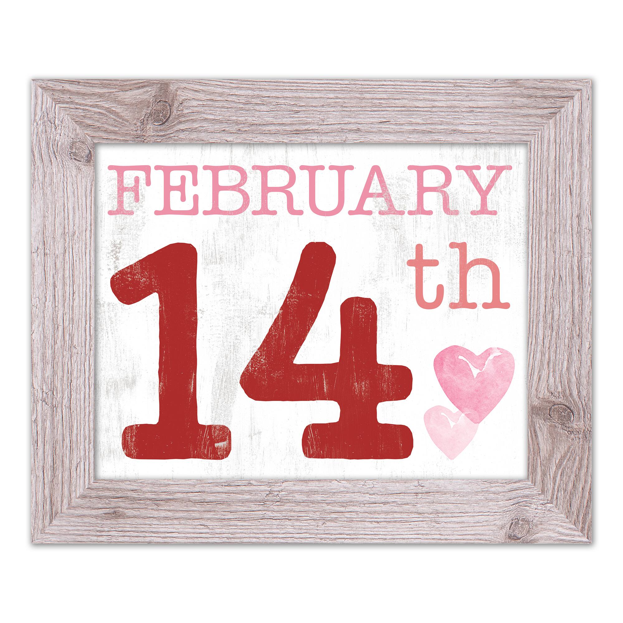 February Valentine&#x27;s Day Western White Framed Print