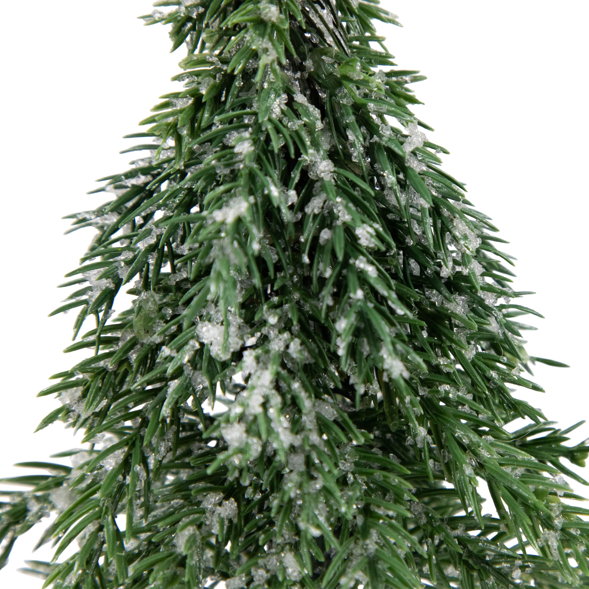 7.5" Unlit Frosted Icy Pine Christmas Tree with Jute Base