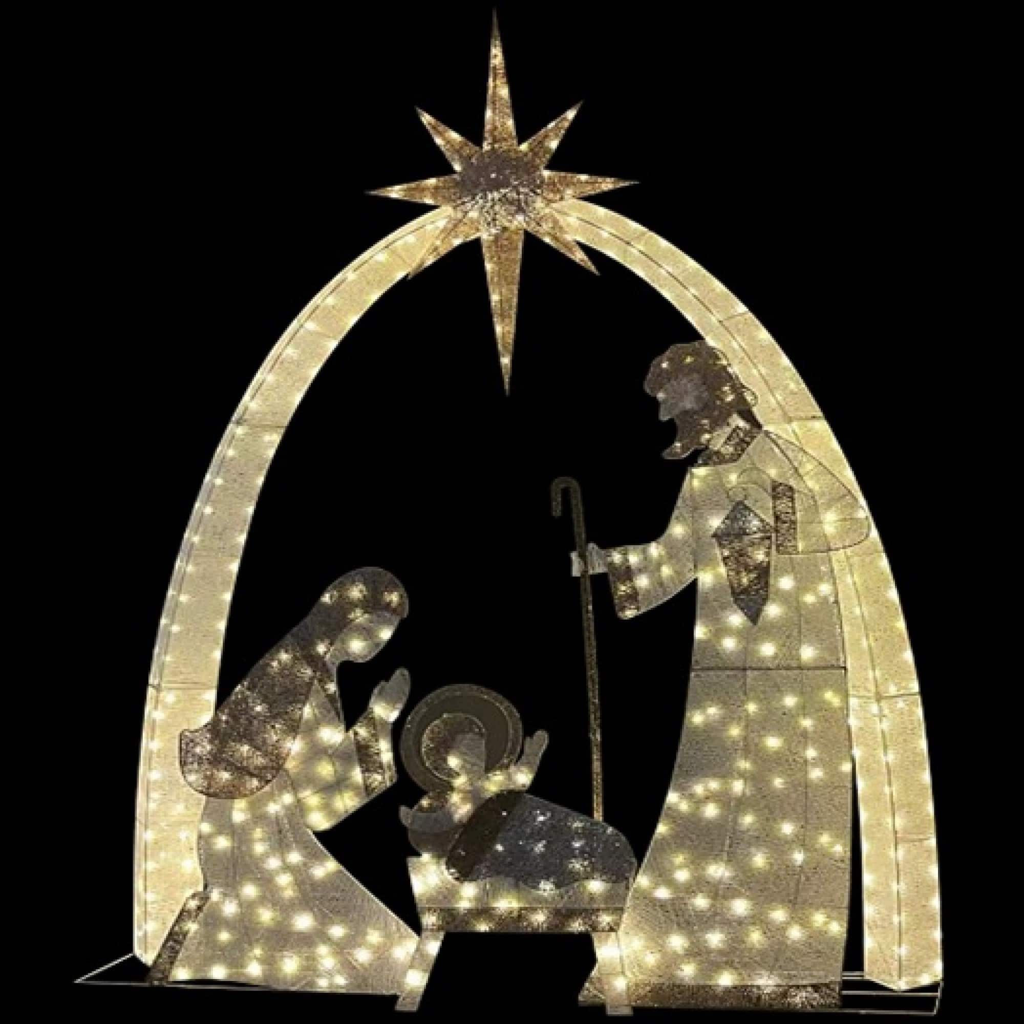 7ft. LED Lighted Holy Family Nativity Scene Outdoor Christmas Decoration