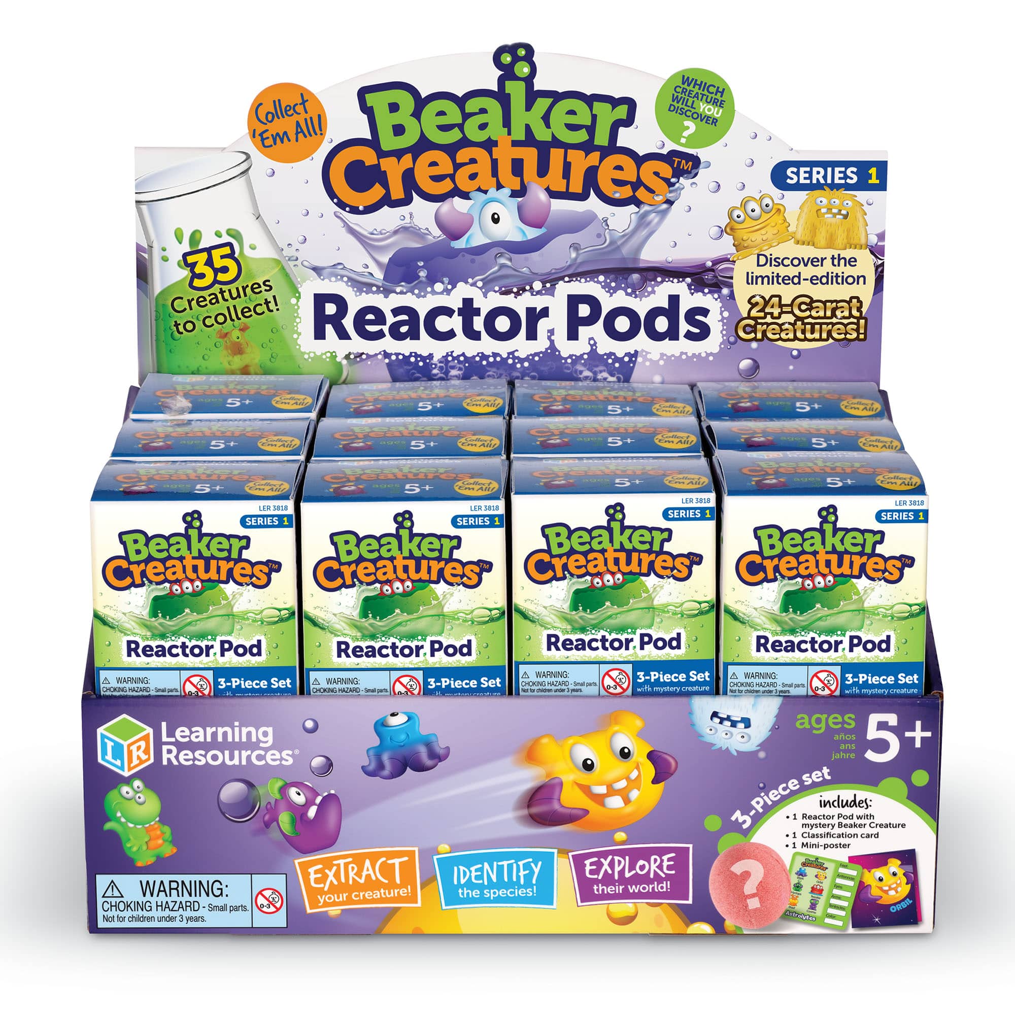 Learning Resources Beaker Creatures Reactor Pods Blind Packs, 24ct.