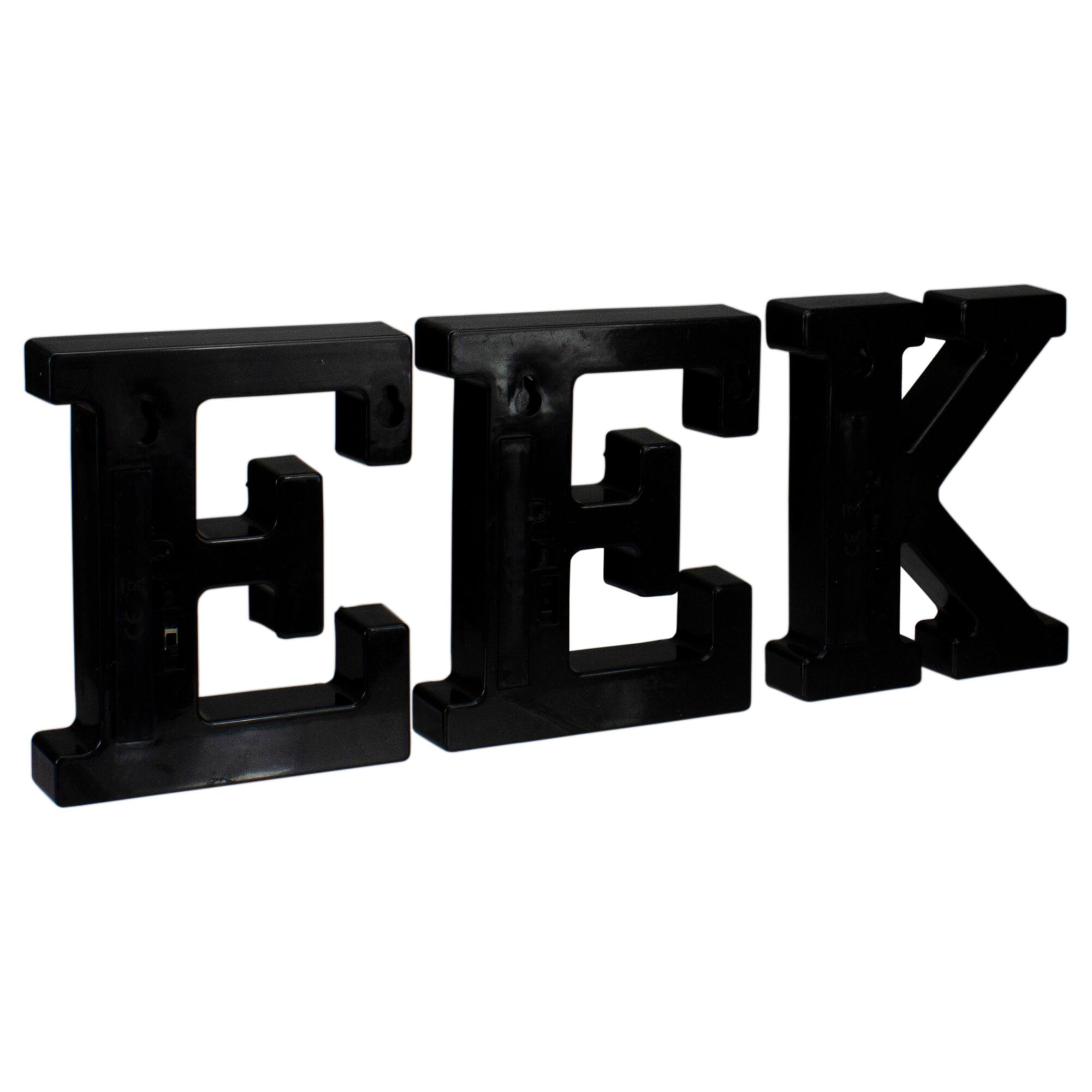 6.5" Lighted Black & Purple EEK Halloween Marquee Sign