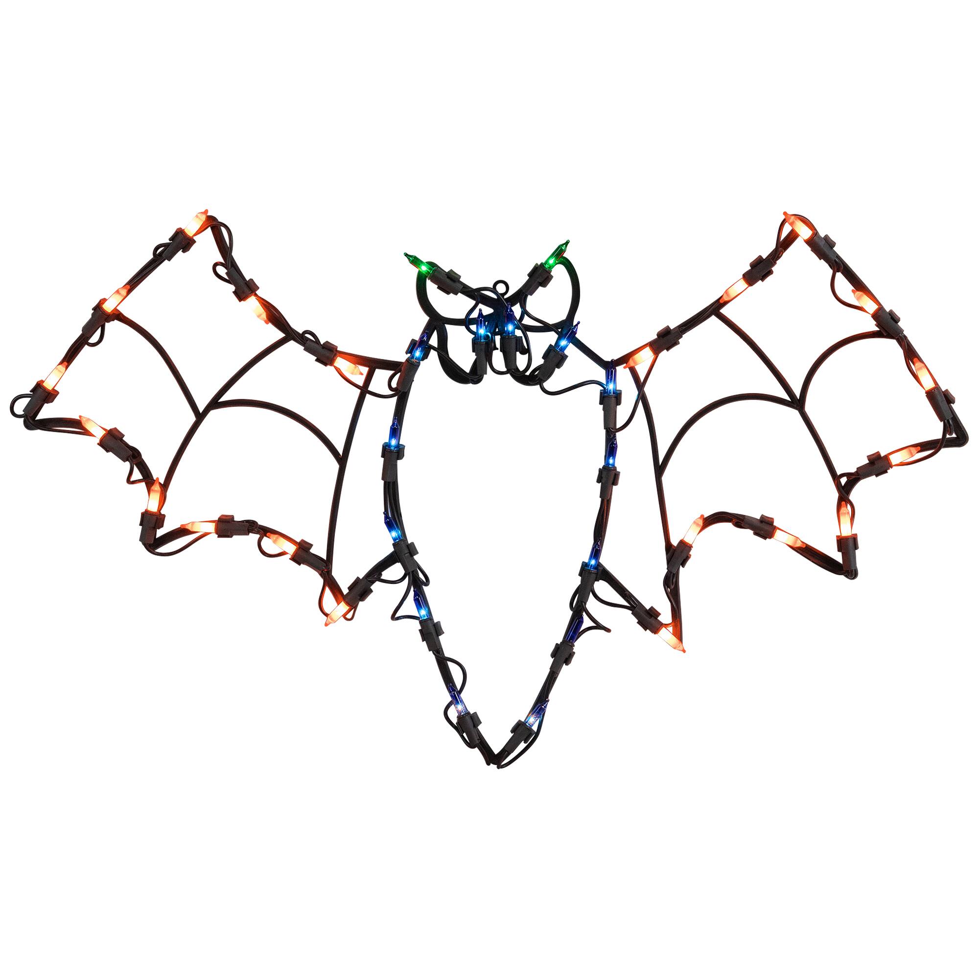 15" Lighted Bat Halloween Window Silhouette Decoration