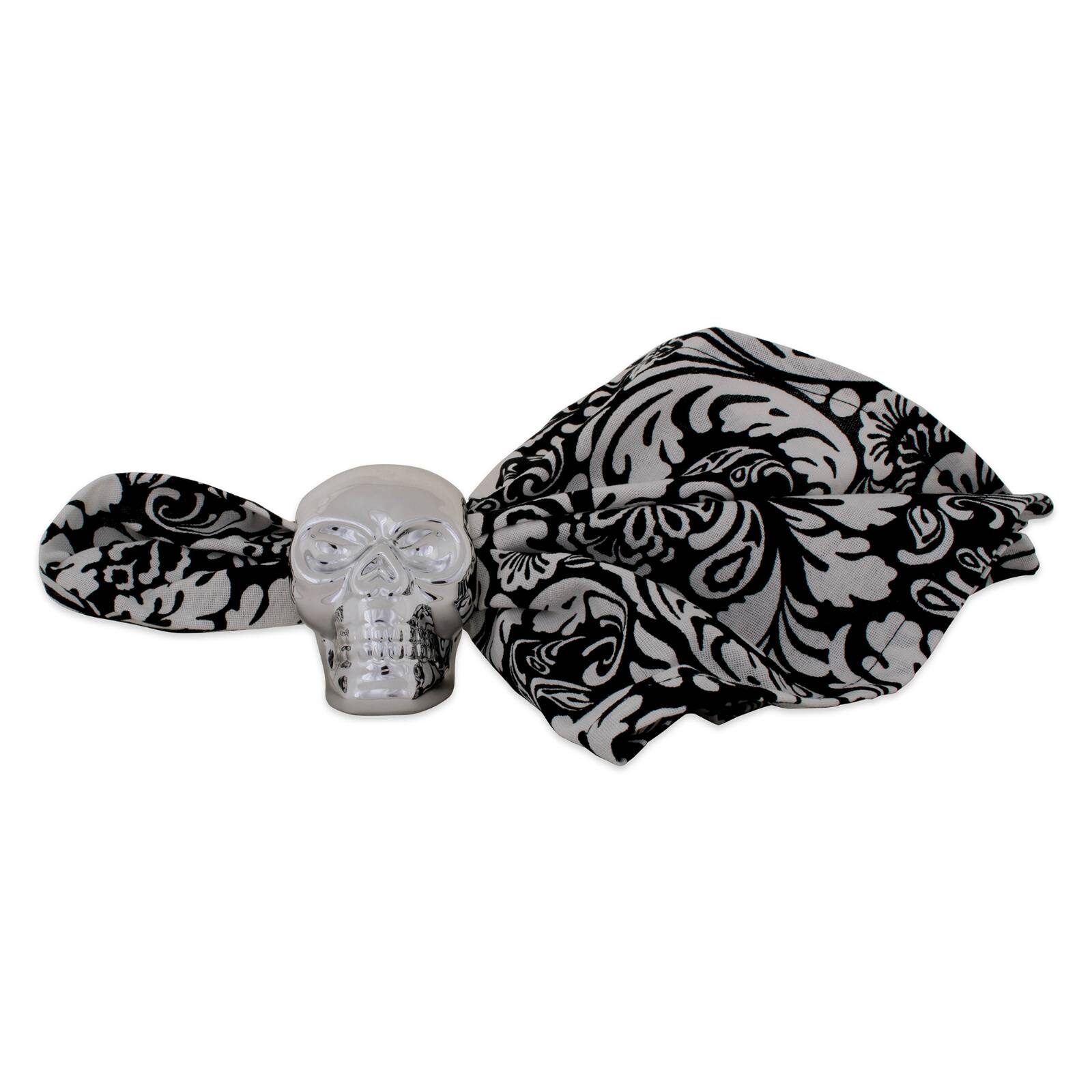 DII&#xAE; Silver Skull Napkin Ring Set, 6ct.