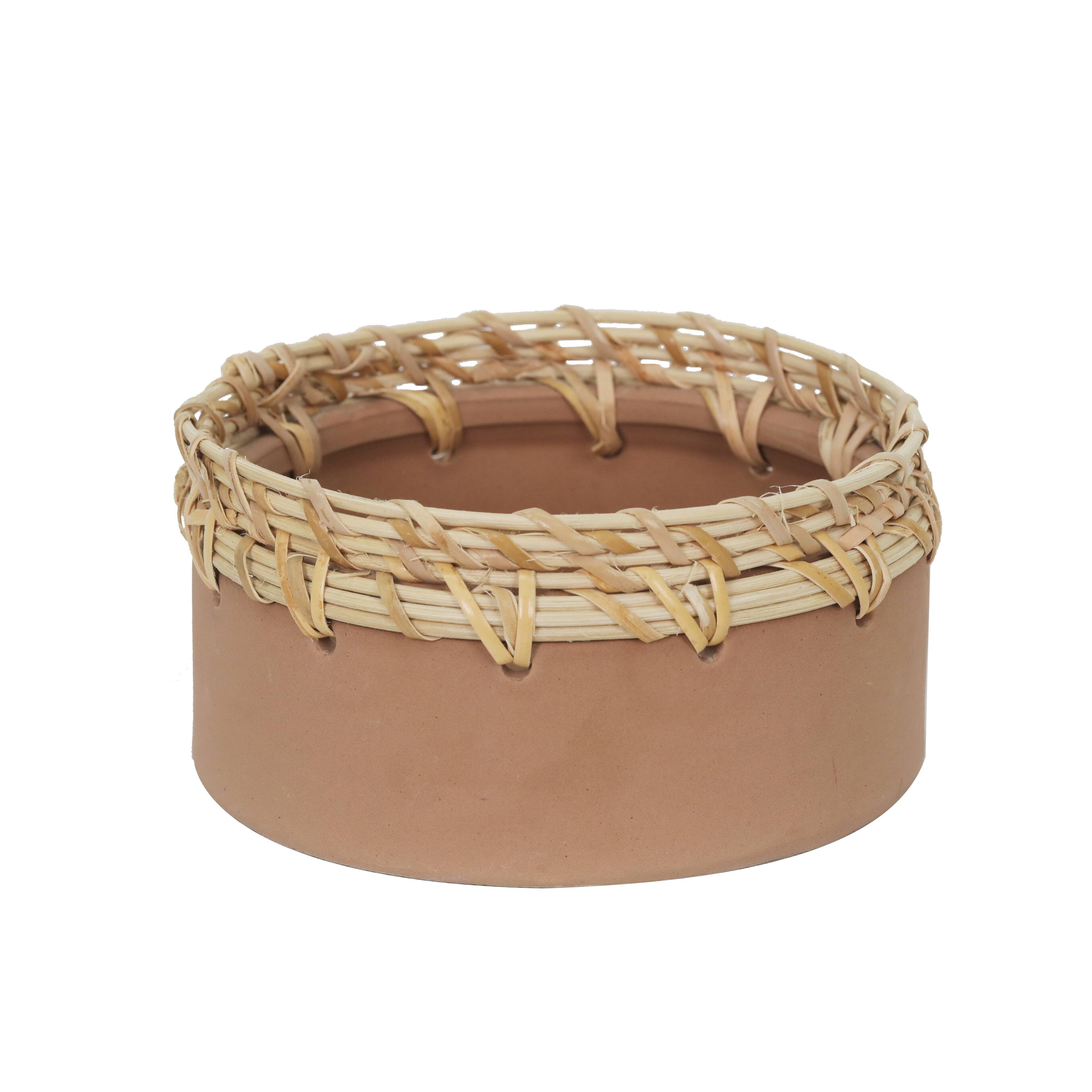 Rattan Ceramic Planter by Ashland&#xAE;
