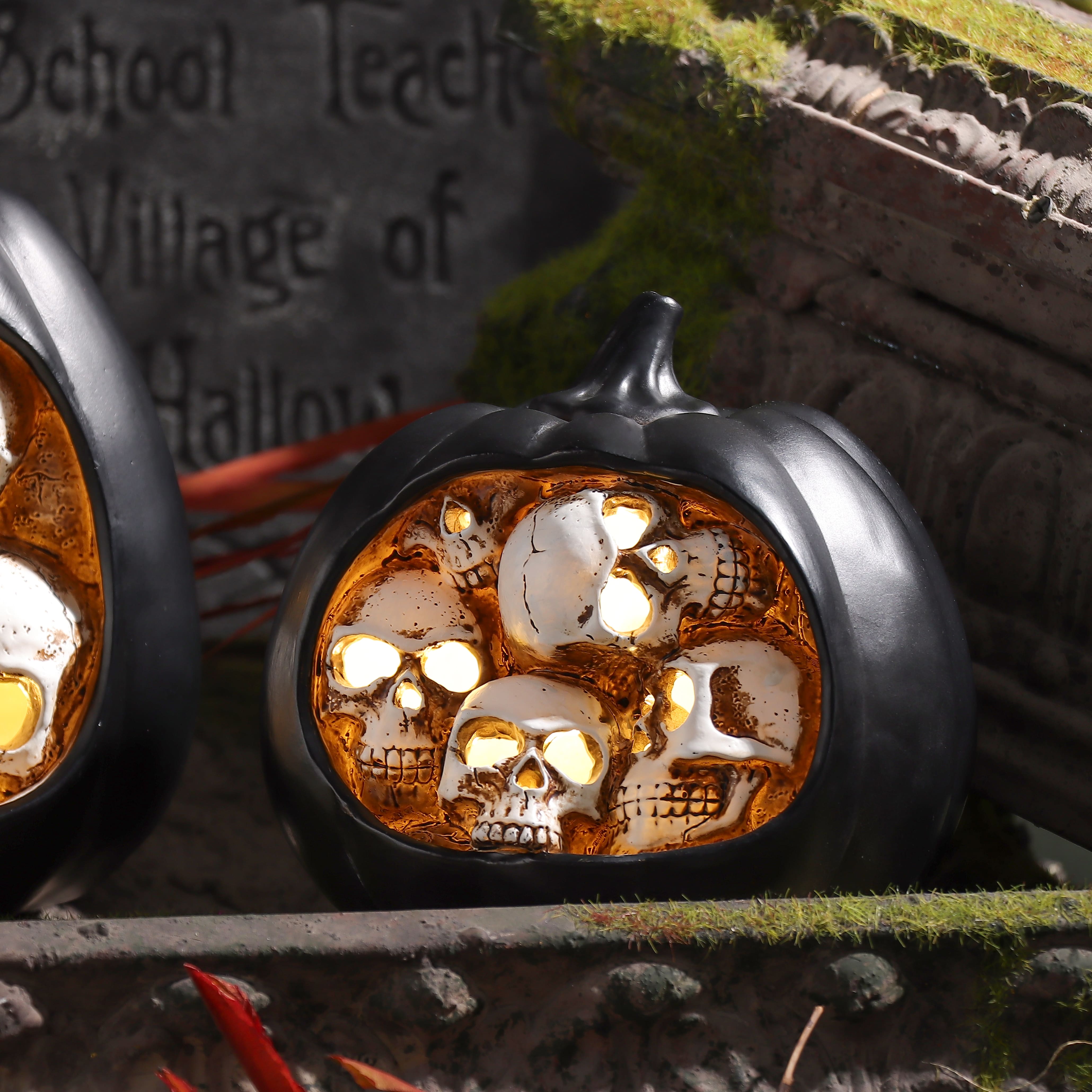 5.75&#x22; Skull Pumpkin LED Tabletop Accent by Ashland&#xAE;