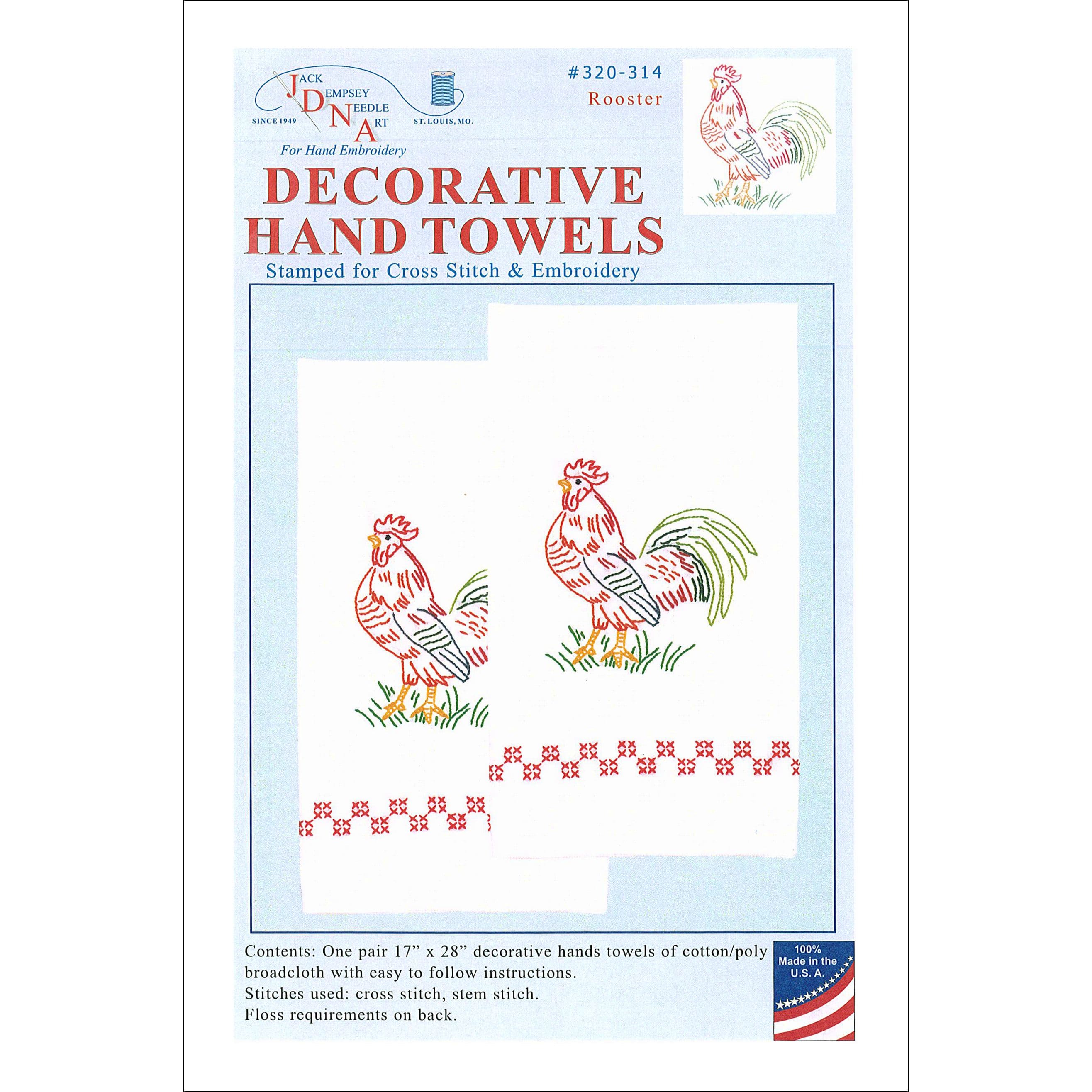 Jack Dempsey Rooster Decorative Hand Towel Set