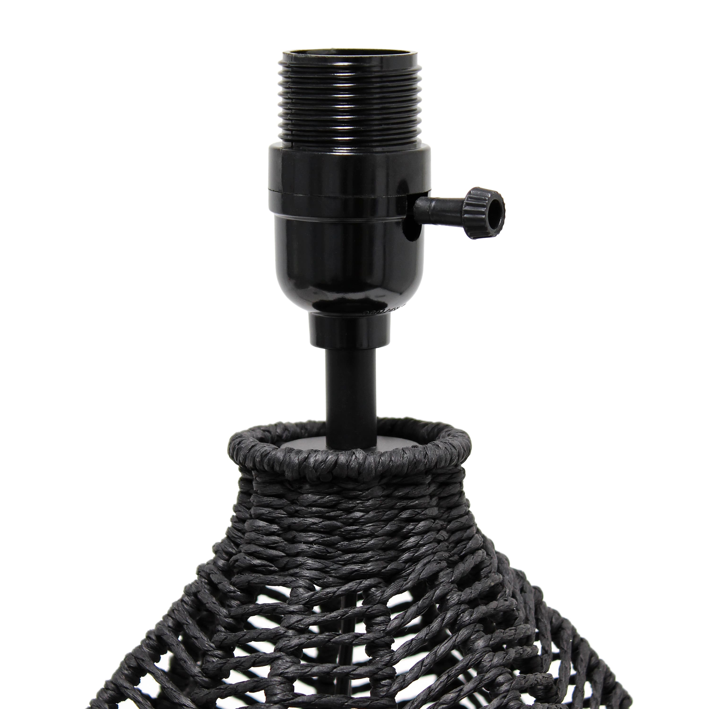 Lalia Home 21&#x22; Rattan Paper Rope Table Lamp with Shade