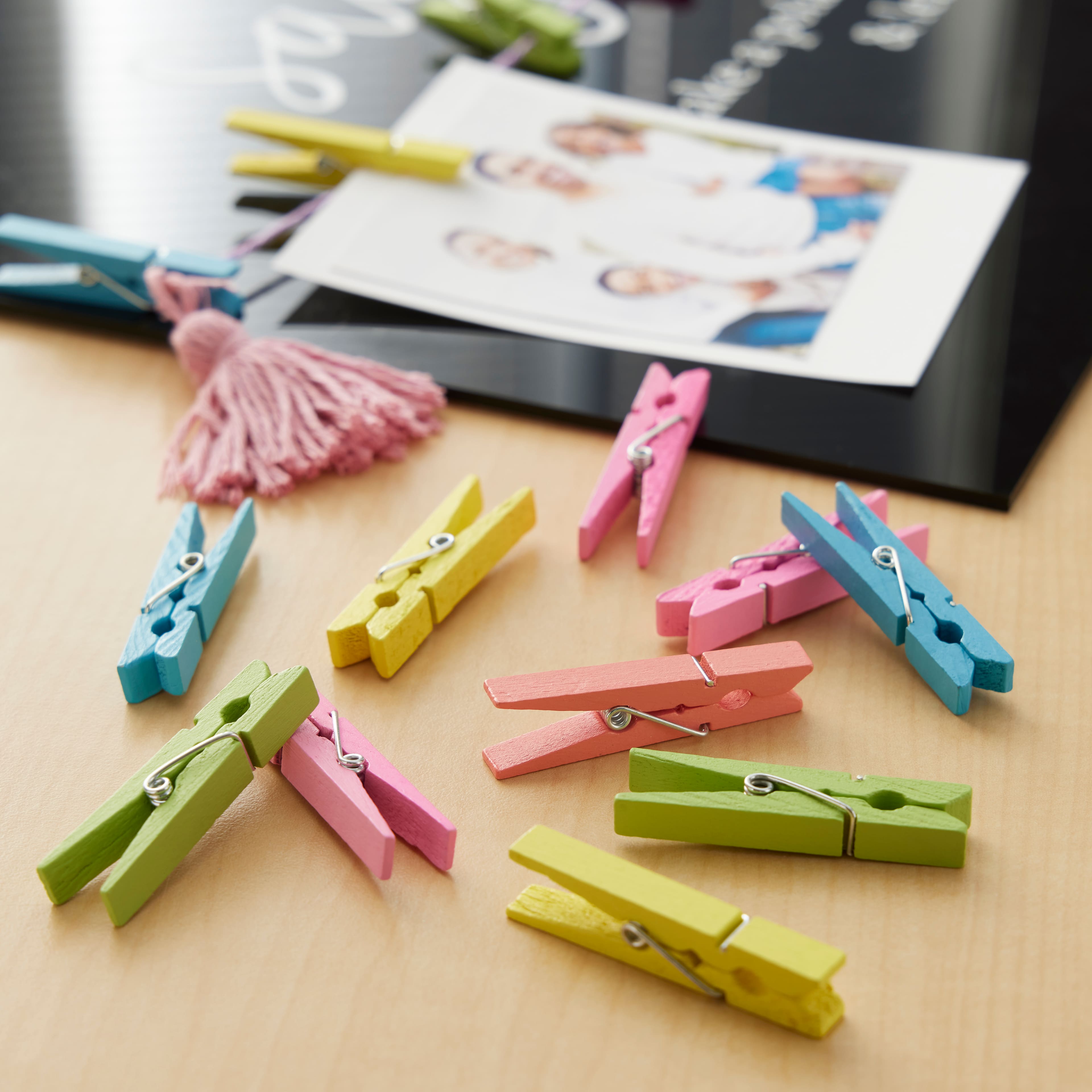 12 Packs: 30 ct. (360 total) Medium Neon Clothespins by Recollections™