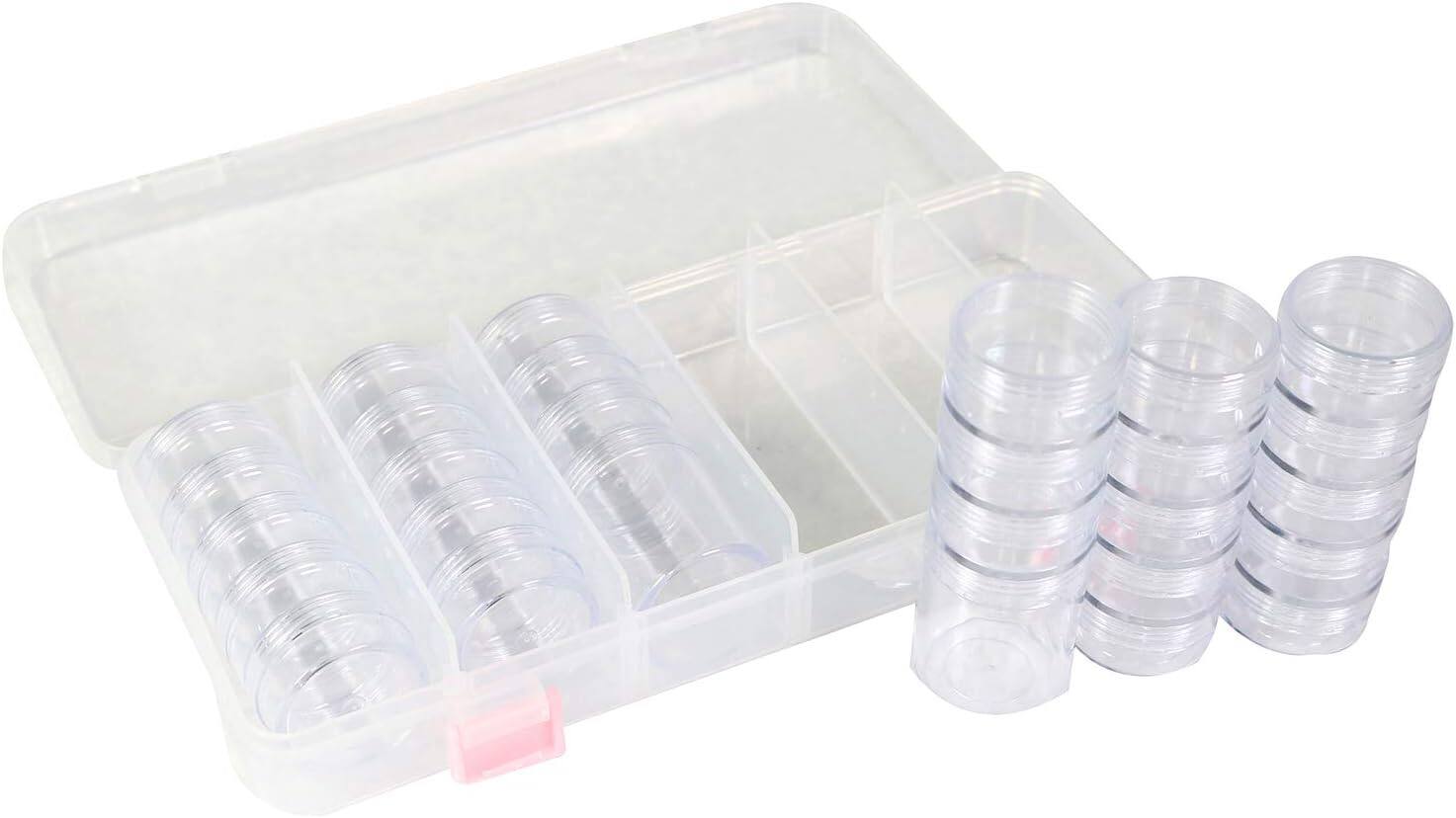 Everything Mary Large Plastic Bead Storage Box with 28 Jars