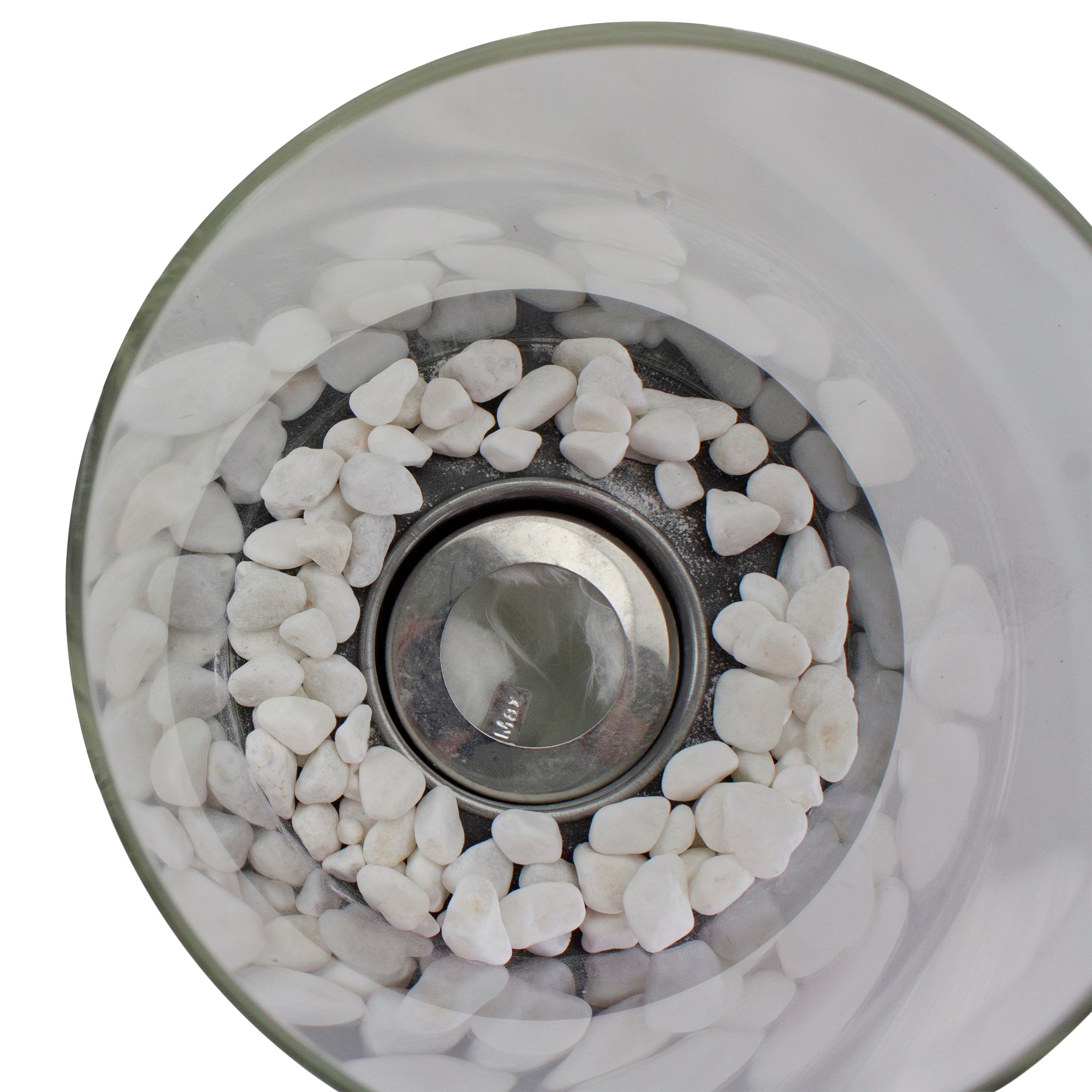 10.5&#x22; Bio Ethanol Round Portable Tabletop Fireplace with Black Base