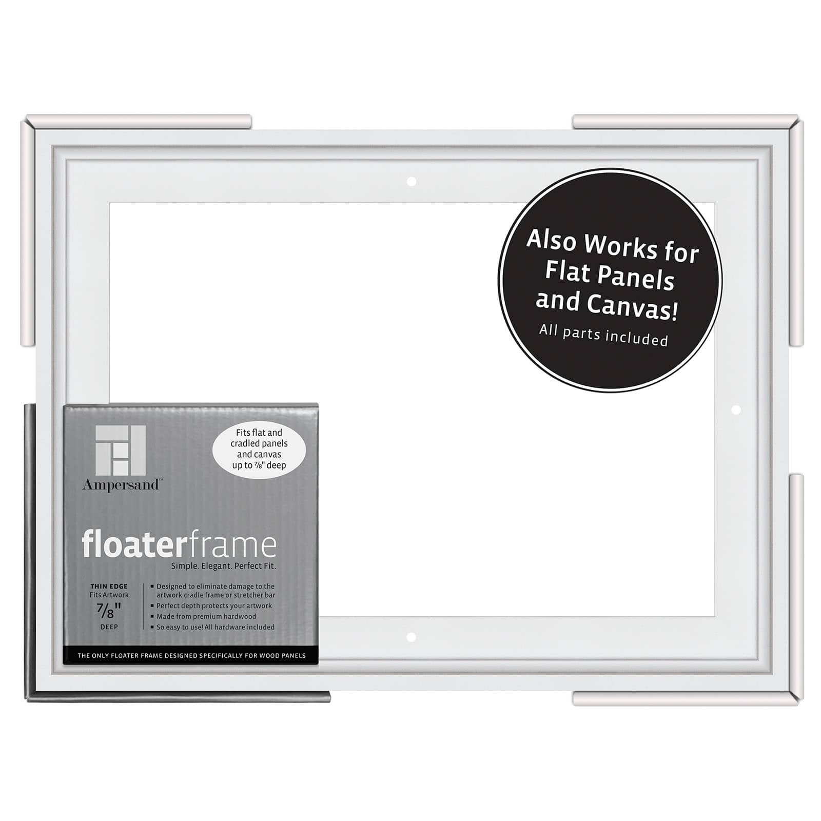 Ampersand&#xAE; White Thin Edge 7/8&#x22; Deep Floaterframe