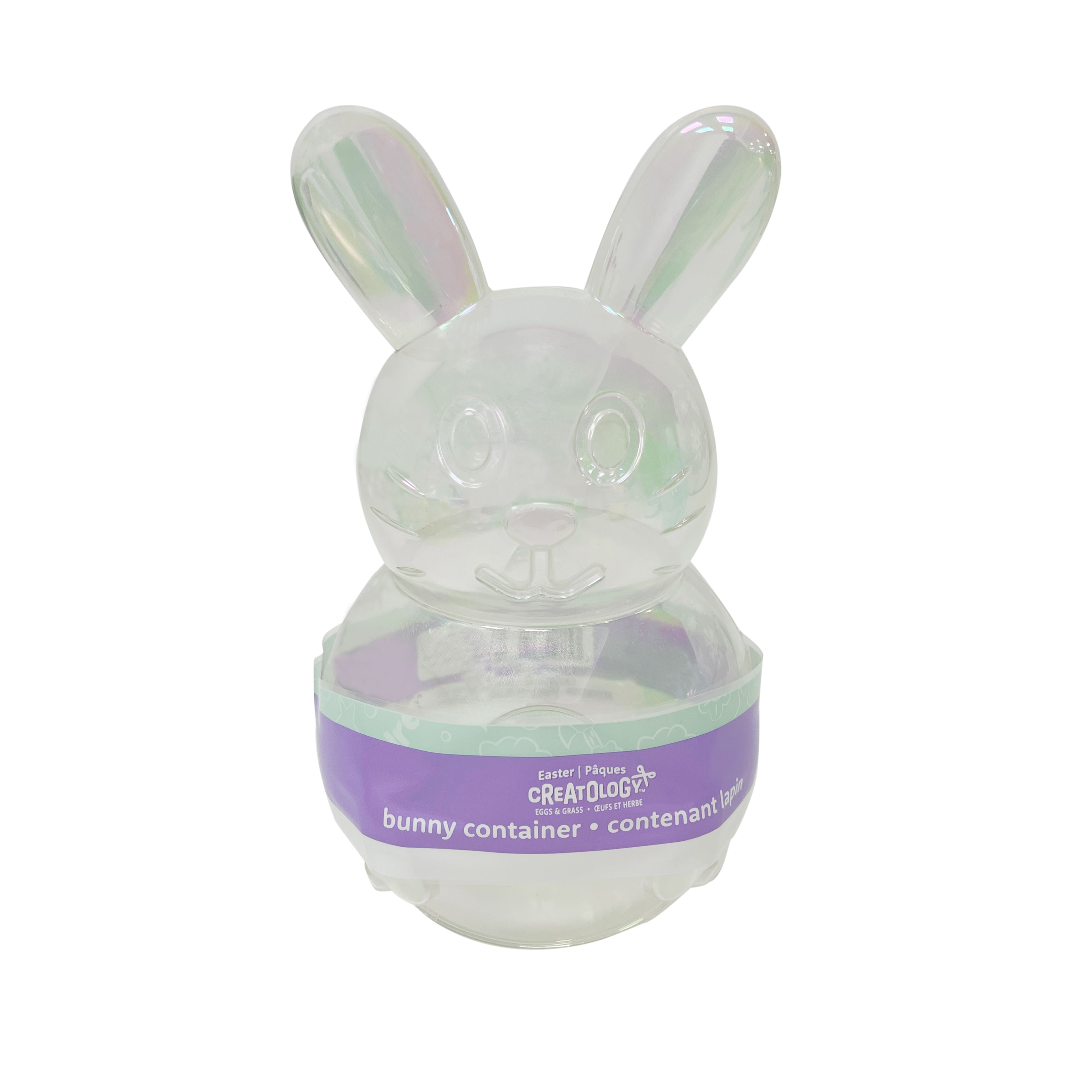 10" Iridescent Plastic Easter Bunny Container by Creatology™