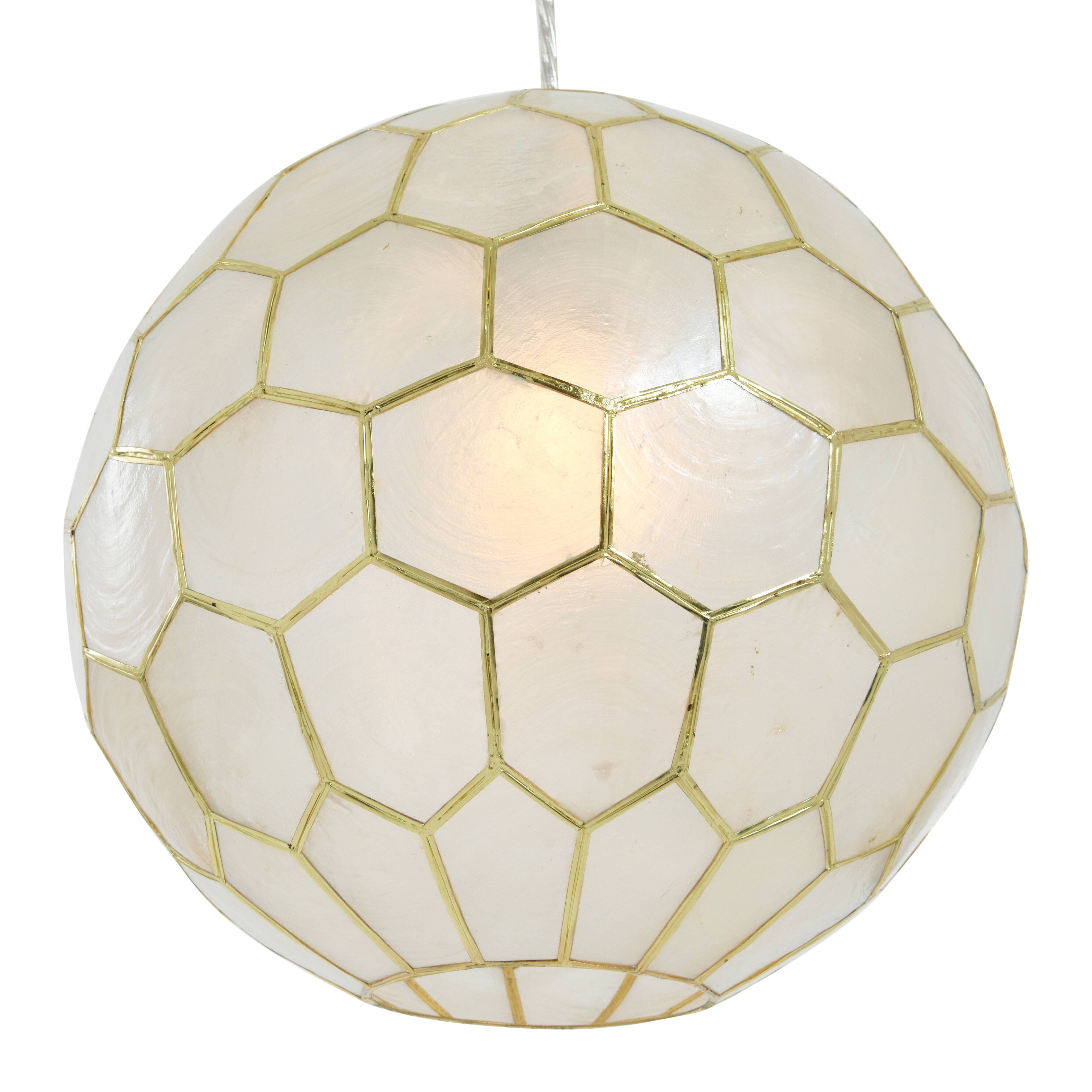 Hello Honey® Capiz Honeycomb Globe Pendant Light