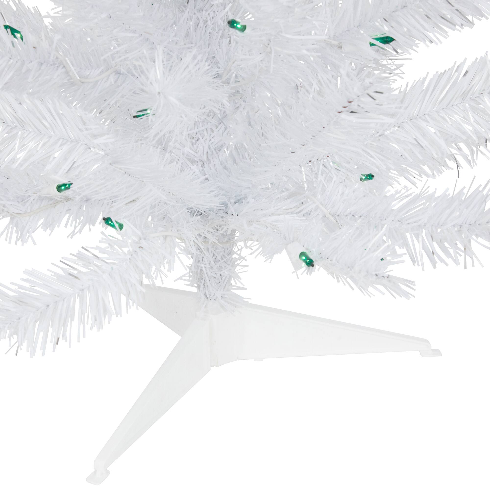 3ft. Pre-Lit White Pine Artificial Christmas Tree, Green Lights
