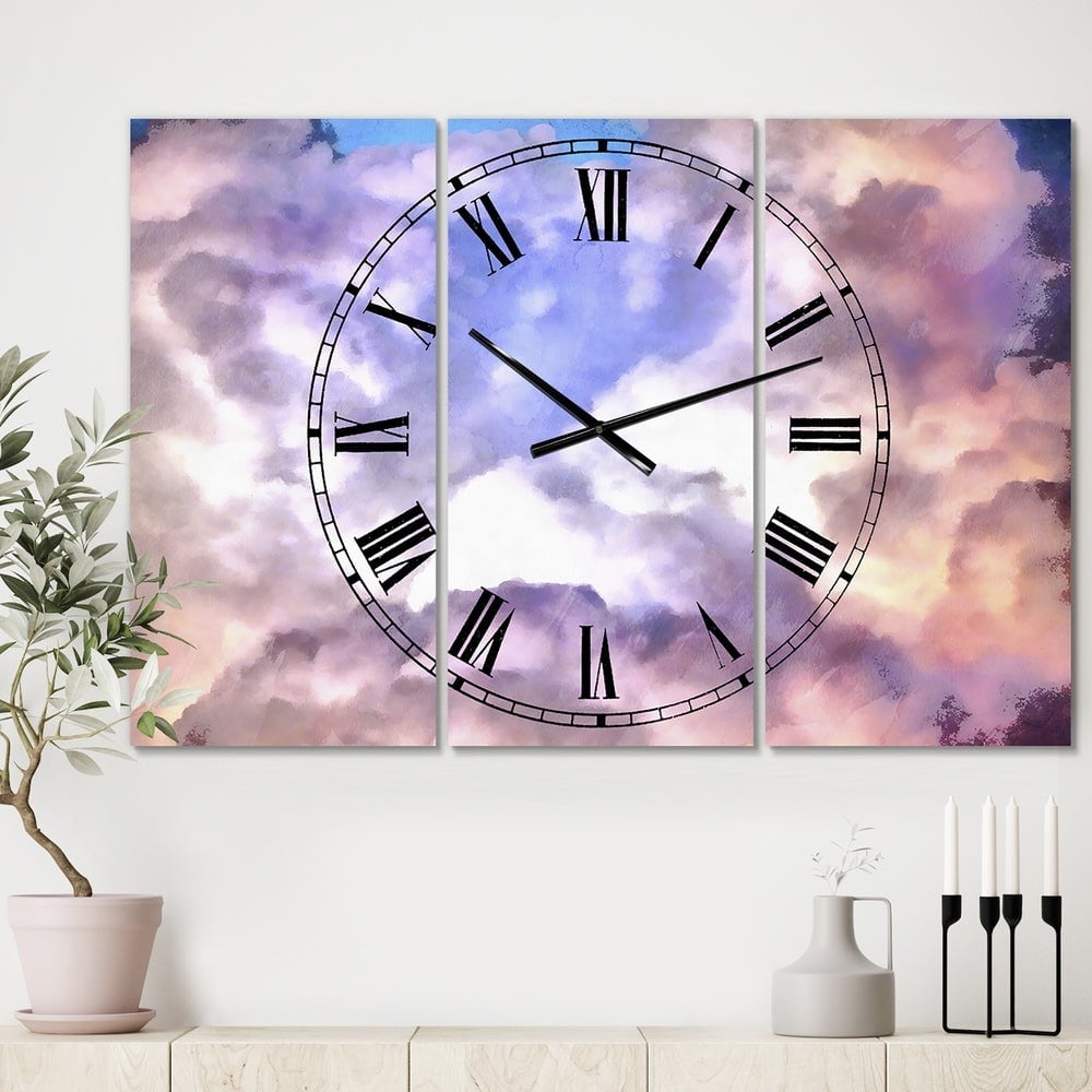 Designart Cloud Sculpting 2 Multipanel Wall Clock
