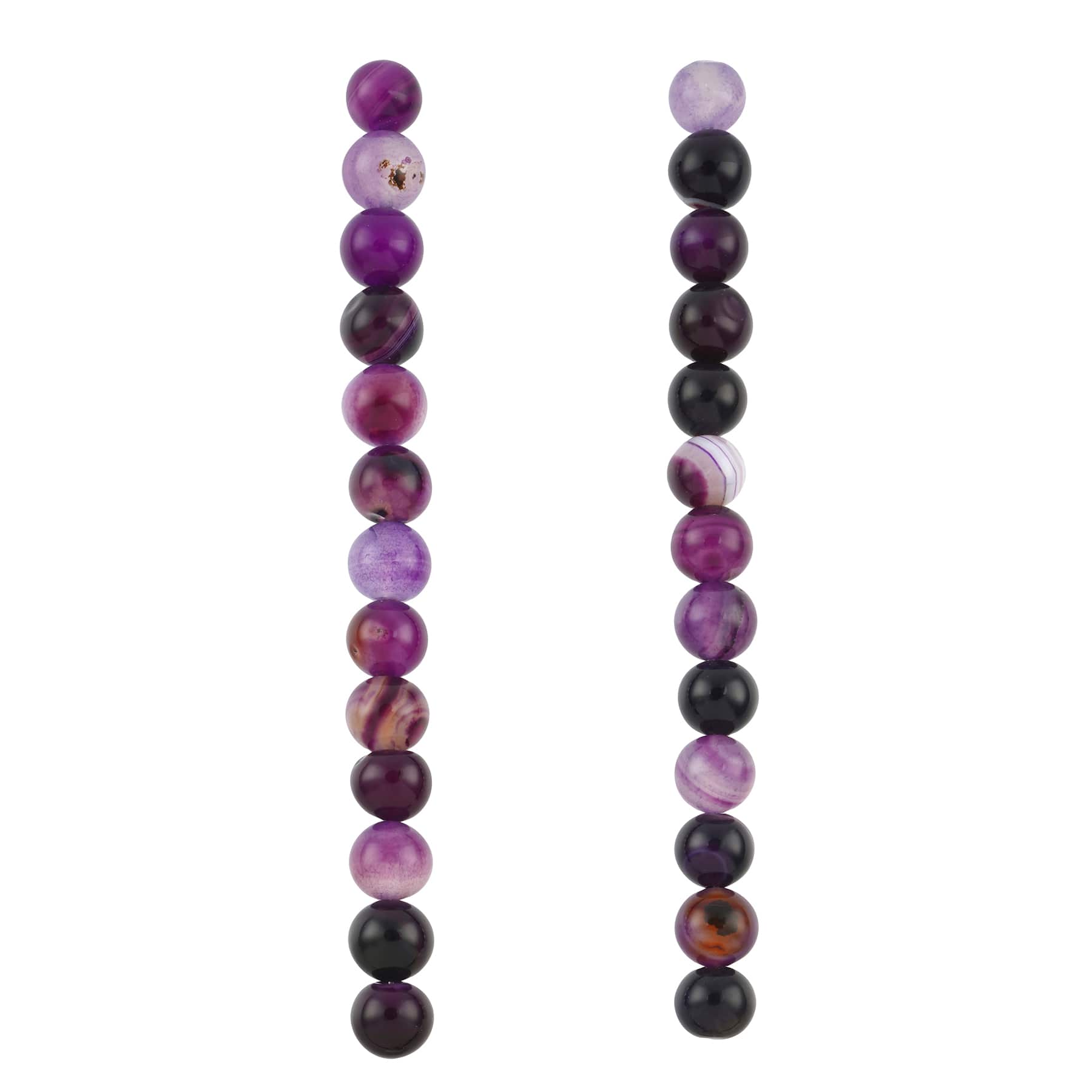 12 Pack: Purple Agate Round Beads by Bead Landing™