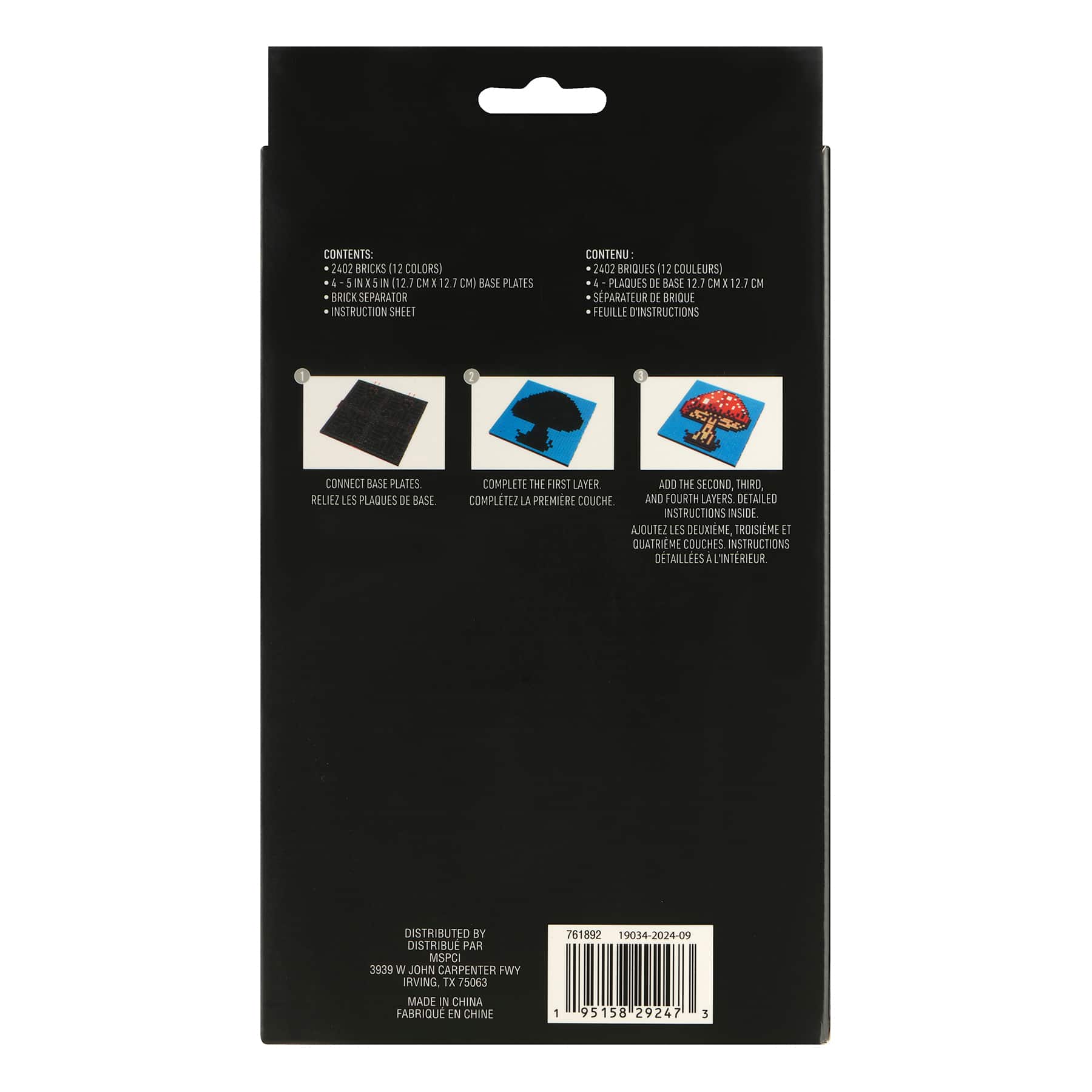 Trousse d’art pixellisé en briques à thème de crâne de 25,4 cm x 25,4 cm de Make Market