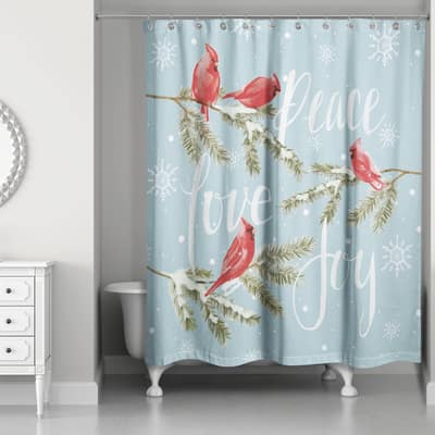 Peace Love Joy Cardinals Shower Curtain | Michaels