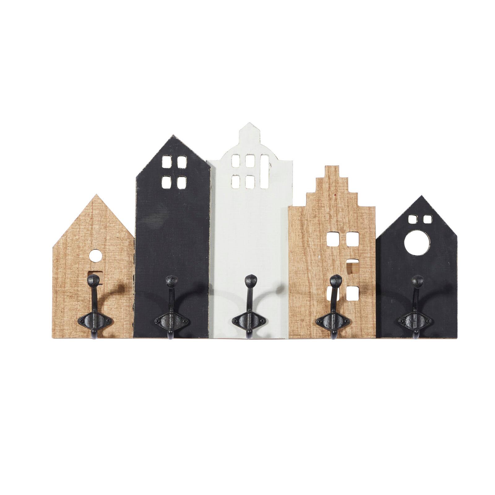 Multi Color Wood Farmhouse Wall Hooks, 12&#x22; x 22&#x22; x 3&#x22;