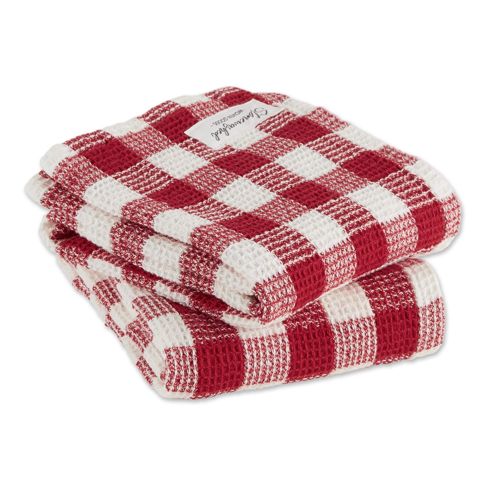 DII® Checker Washed Waffle Dish Towels, 2ct.