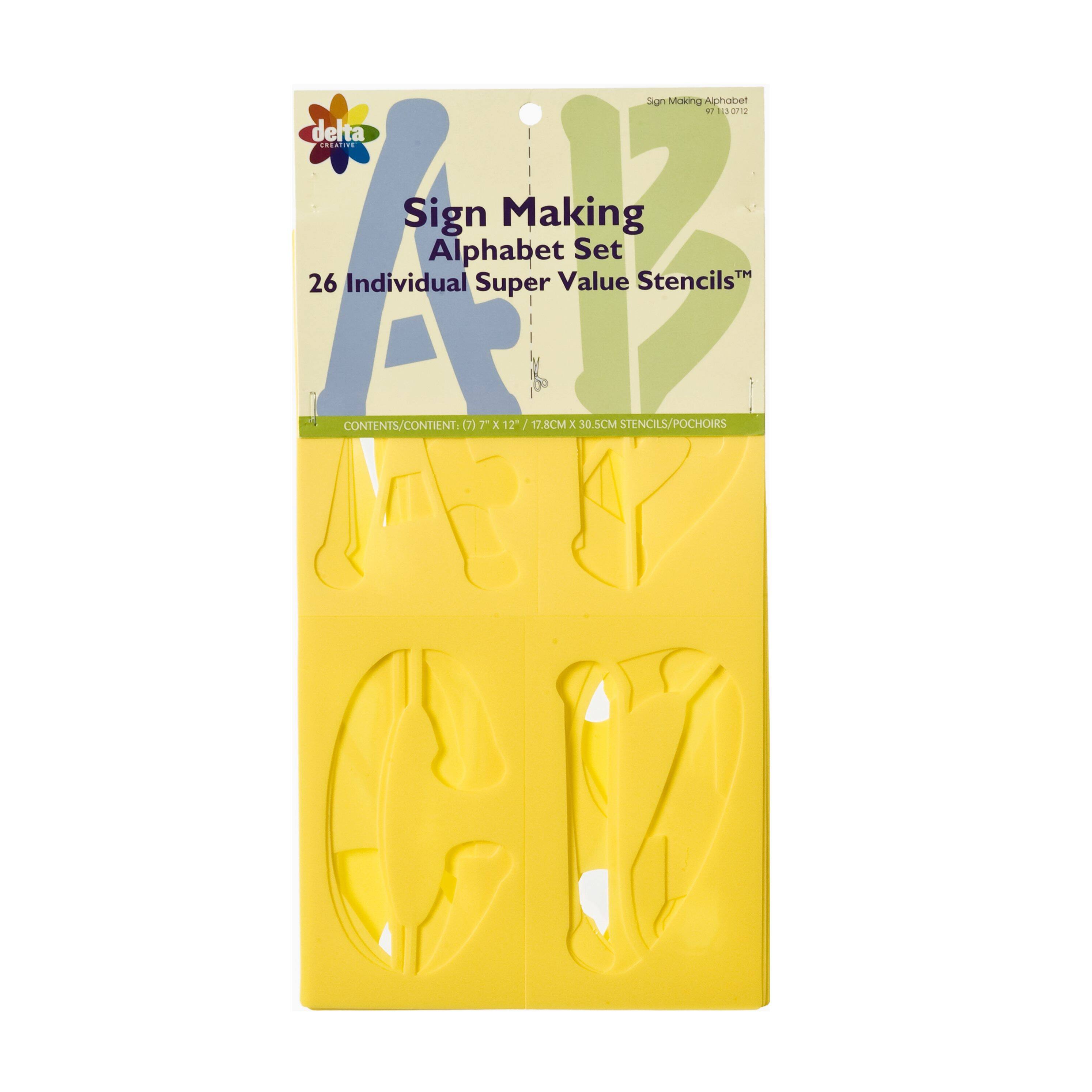 Delta Creative Stencil Mania Super Value Stencils Sign Making Alphabet Set
