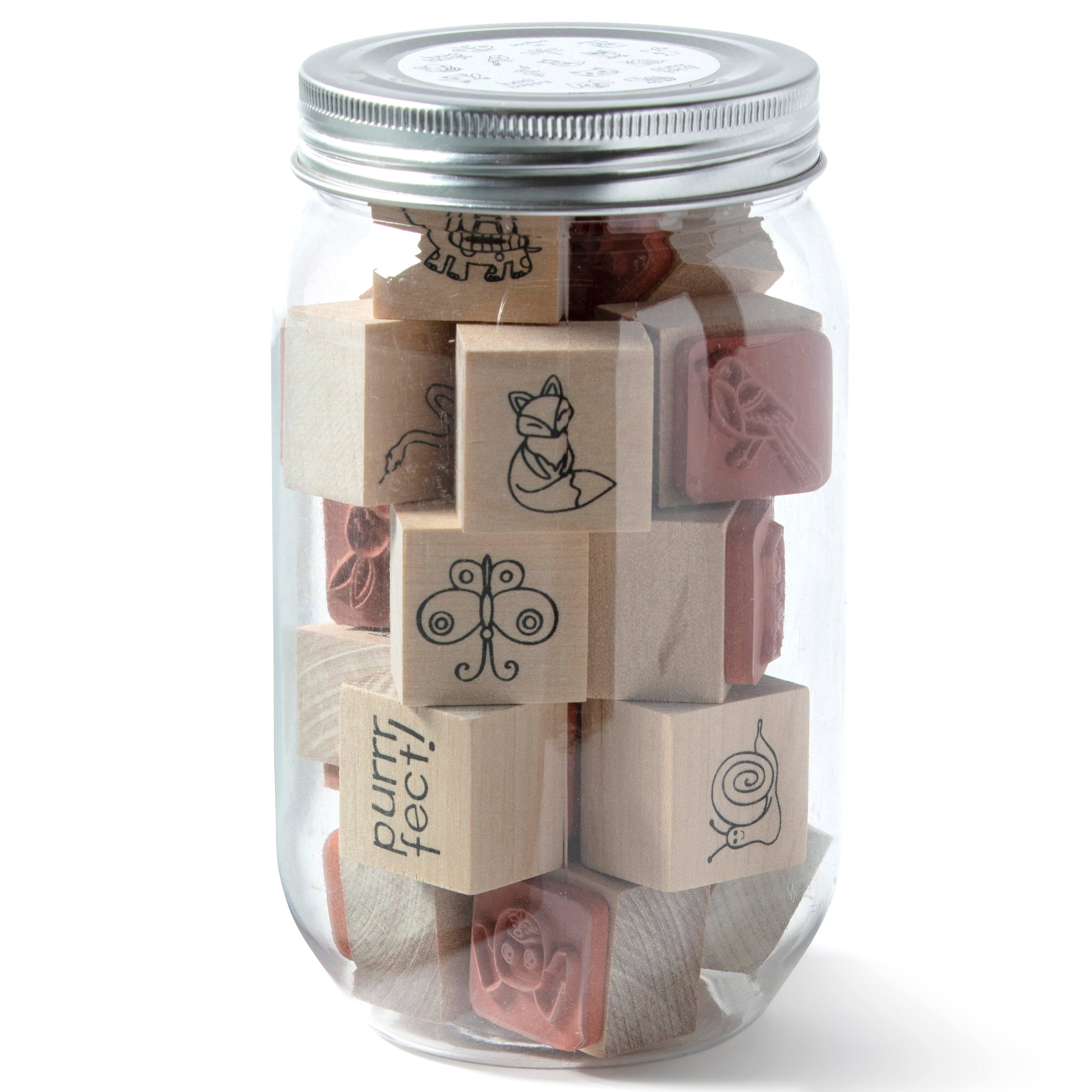 6 Pack: Animal Jar of Wood Stamps by Recollections™