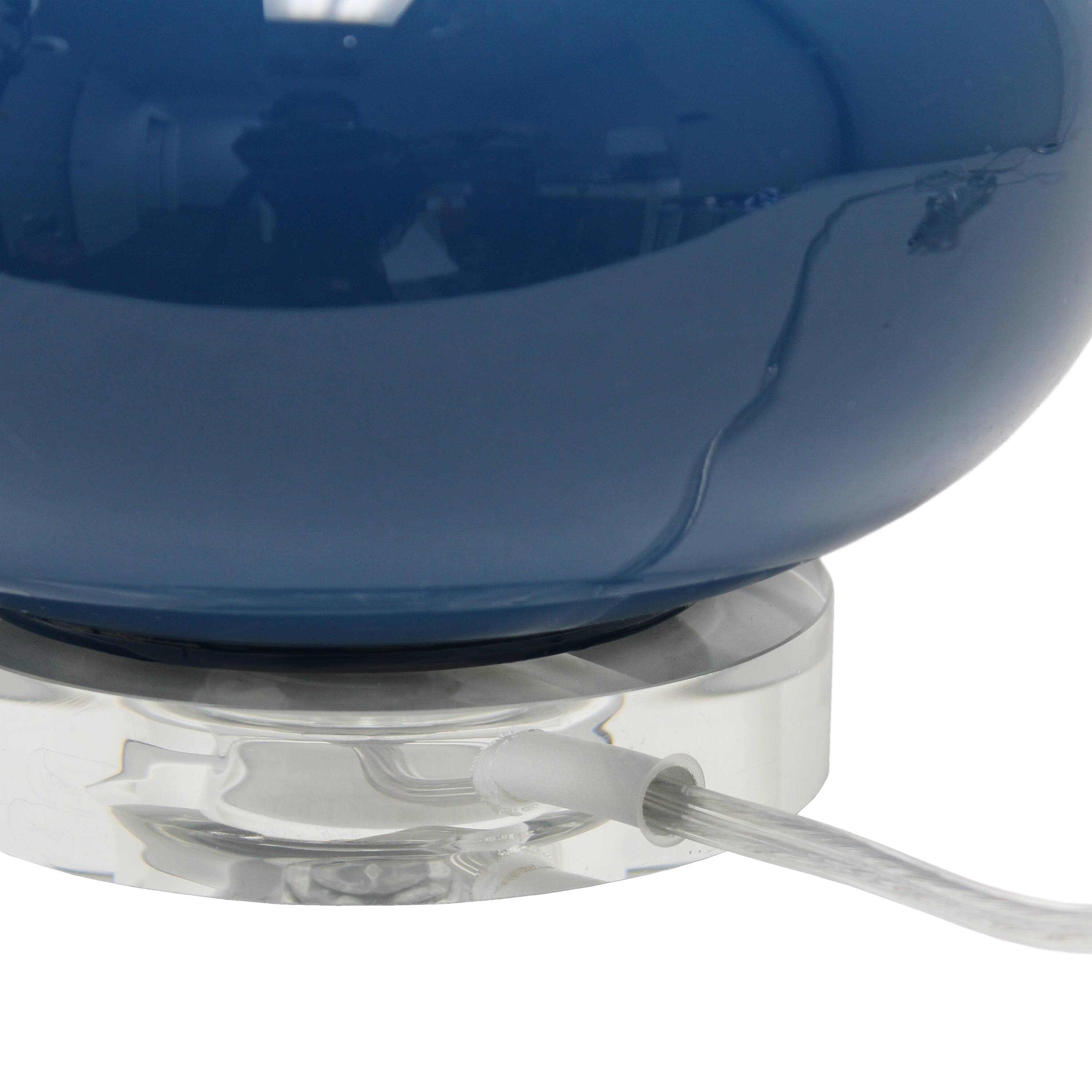 Lalia Home 15.25&#x22; Ovaloid Glass Table Lamp with White Shade