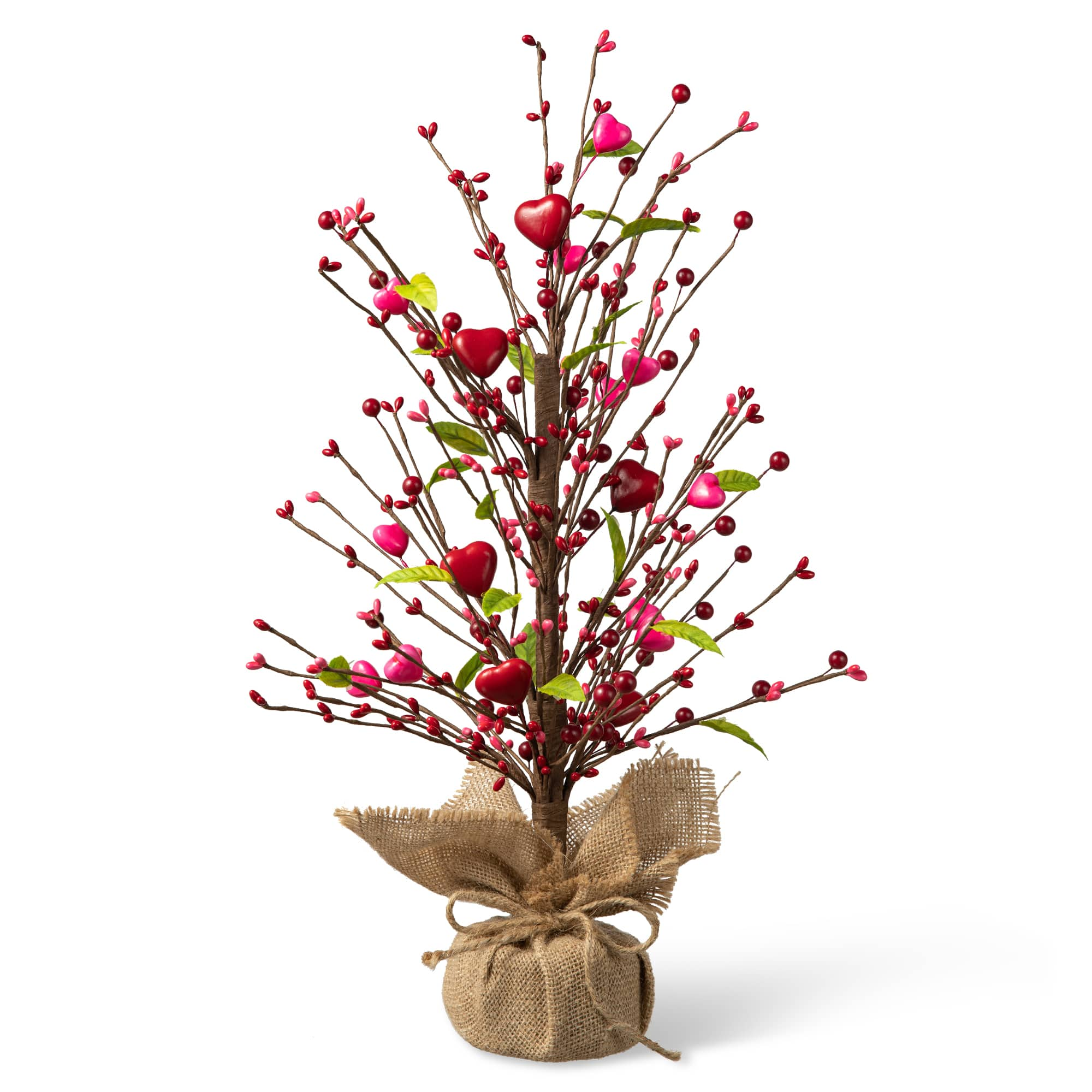 Glitzhome&#xAE; 20&#x22; Valentine&#x27;s Berry Heart Table Tree