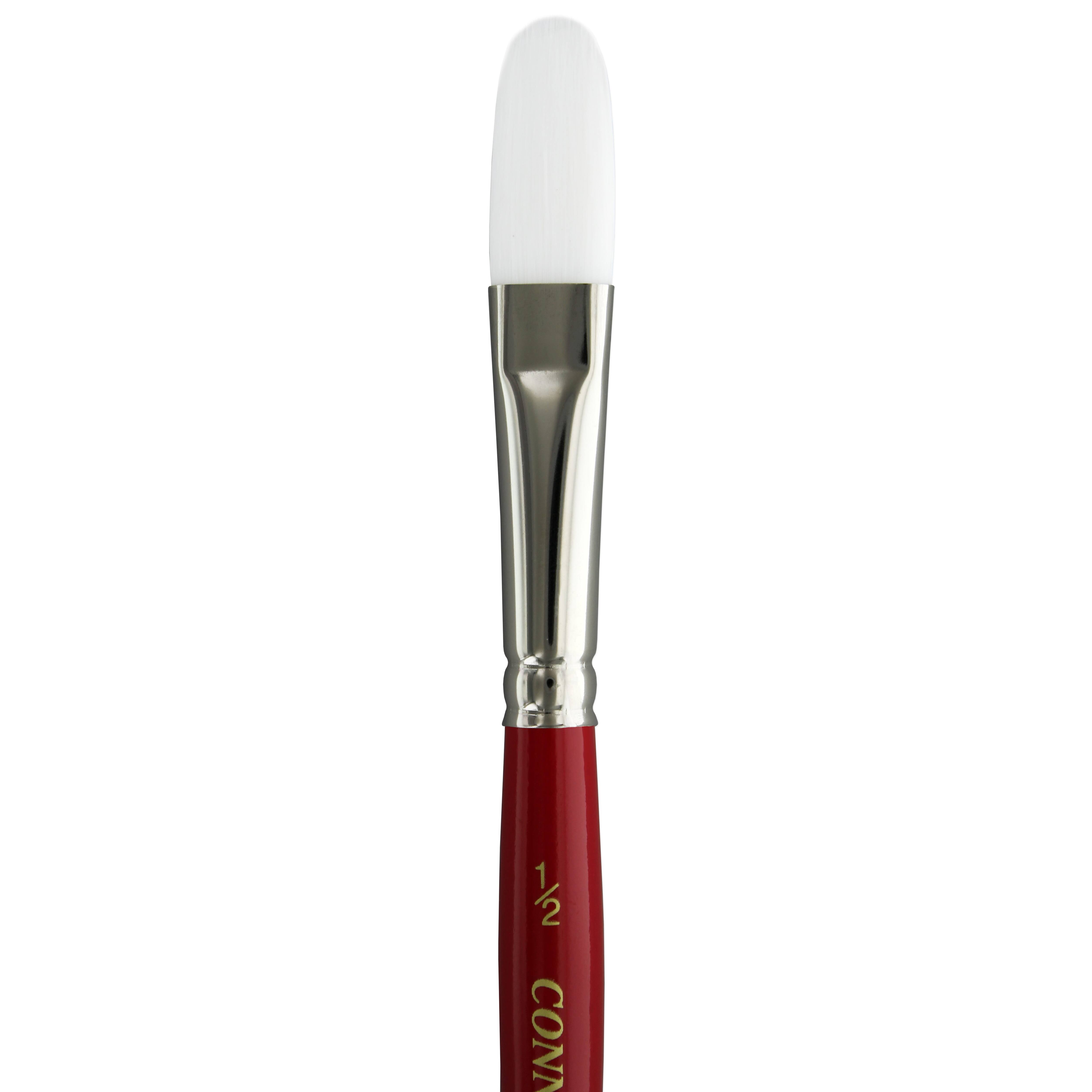 Connoisseur® White Taklon Short Handle Oval Brush