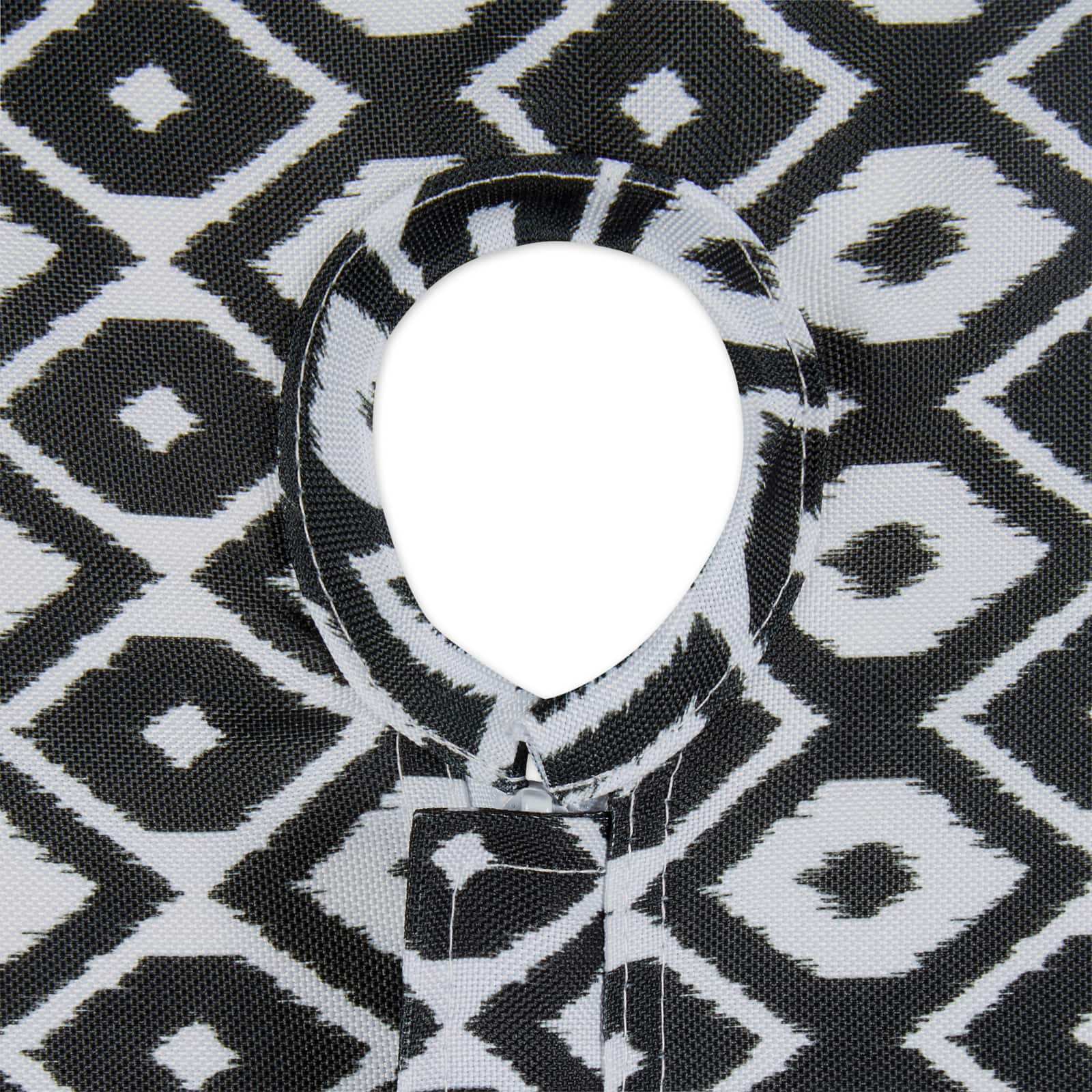 Black Ikat Outdoor Tablecloth With Zipper 60" x 84"