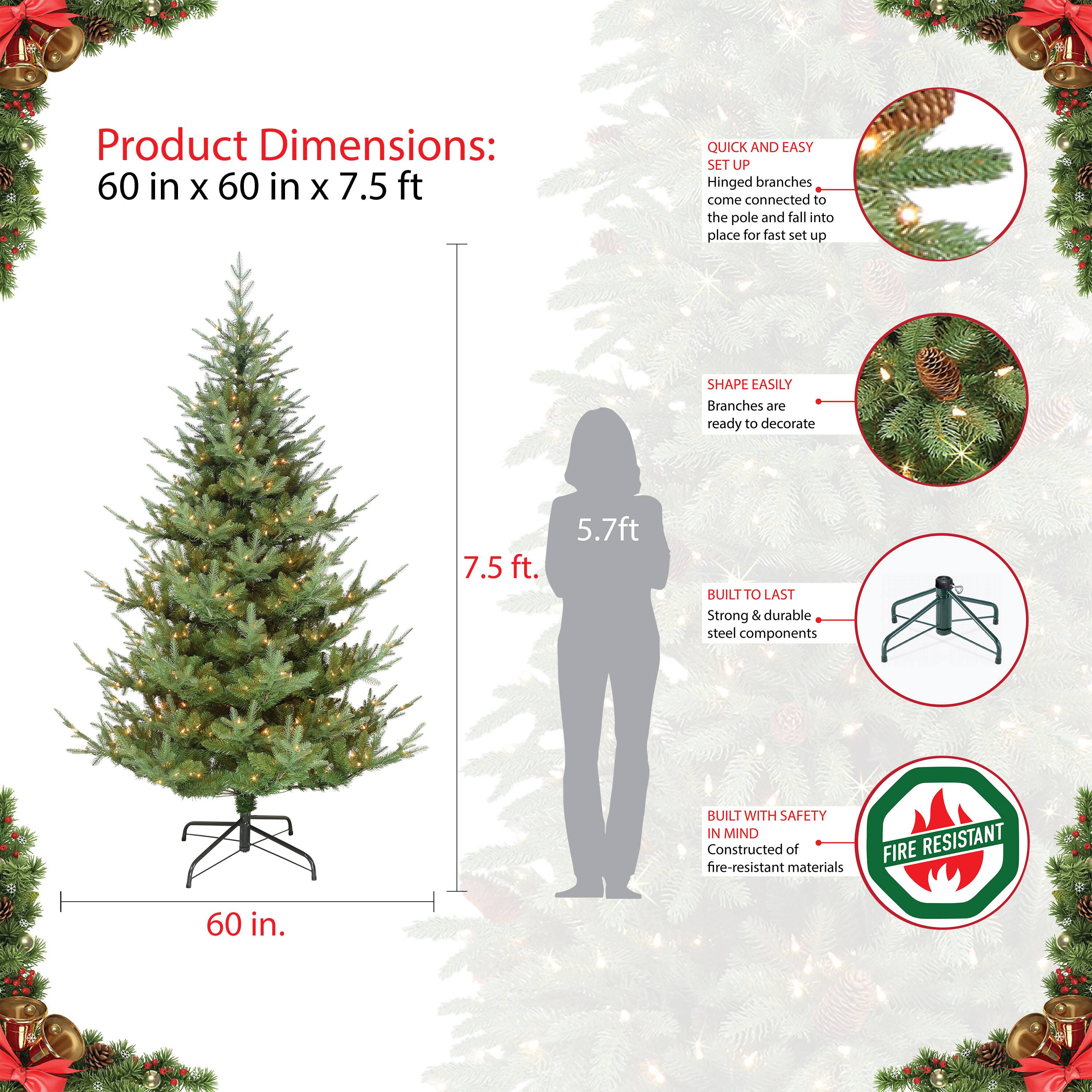 7.5ft. Pre-Lit Hillside Spruce Artificial Christmas Tree, Clear Lights