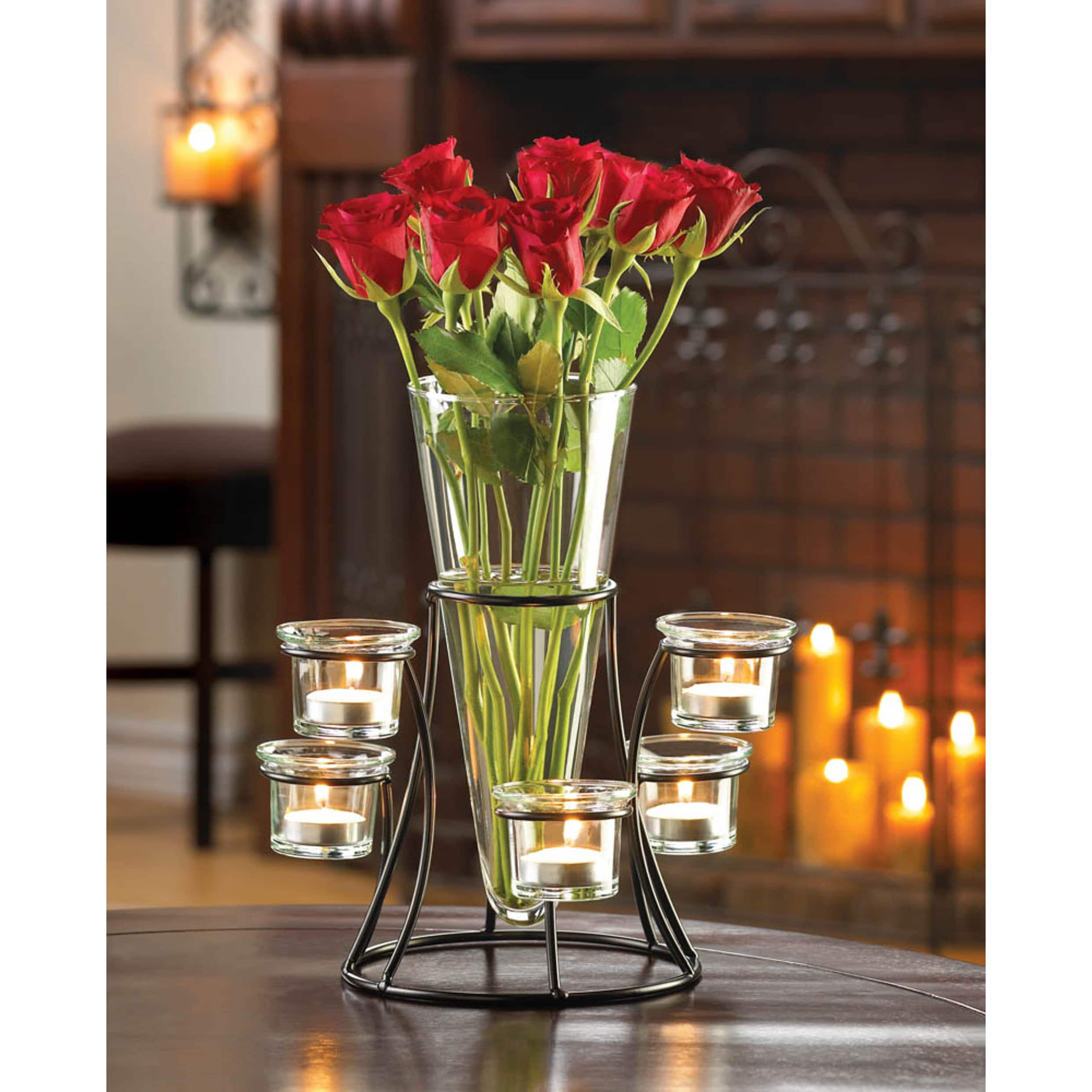 11&#x22; Circular Candle Stand with Vase