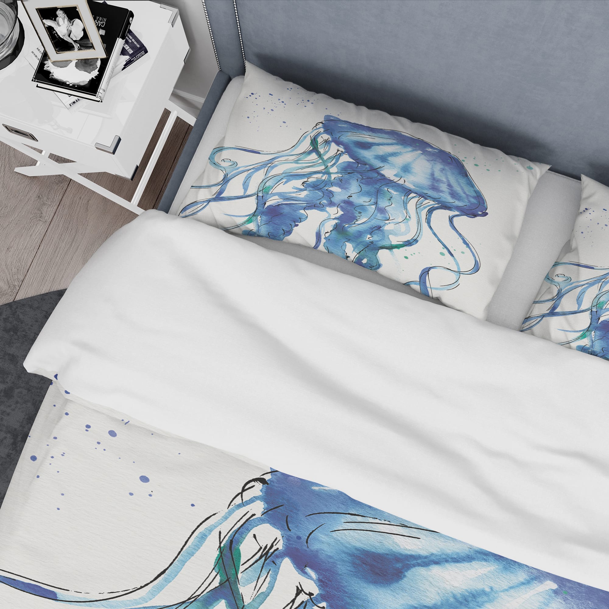 Designart &#x27;Blue Deep Sea X&#x27; Coastal Bedding Set - Duvet Cover &#x26; Shams