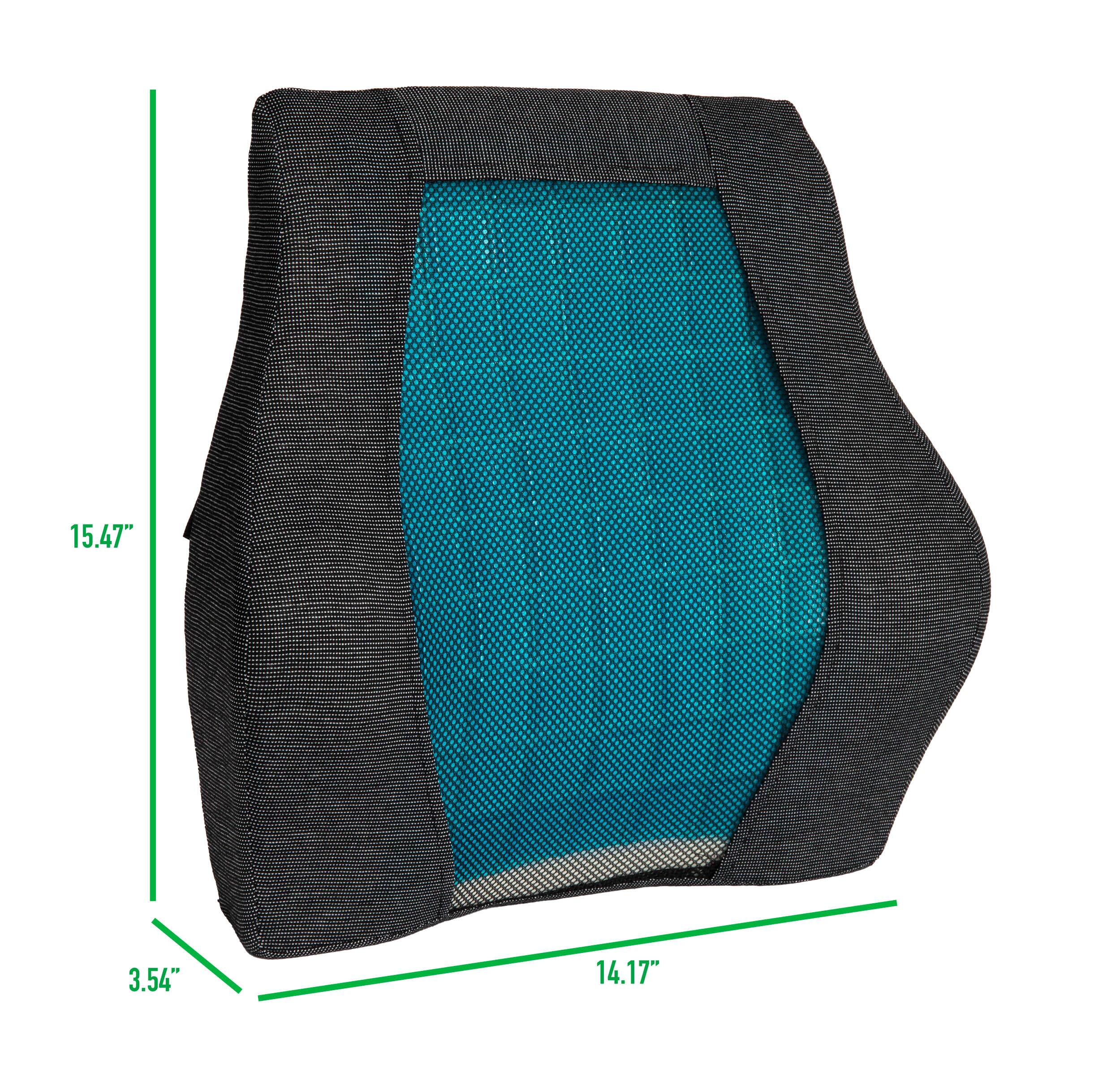 Mind Reader Teal &#x26; Black Ergonomic Back Cushion