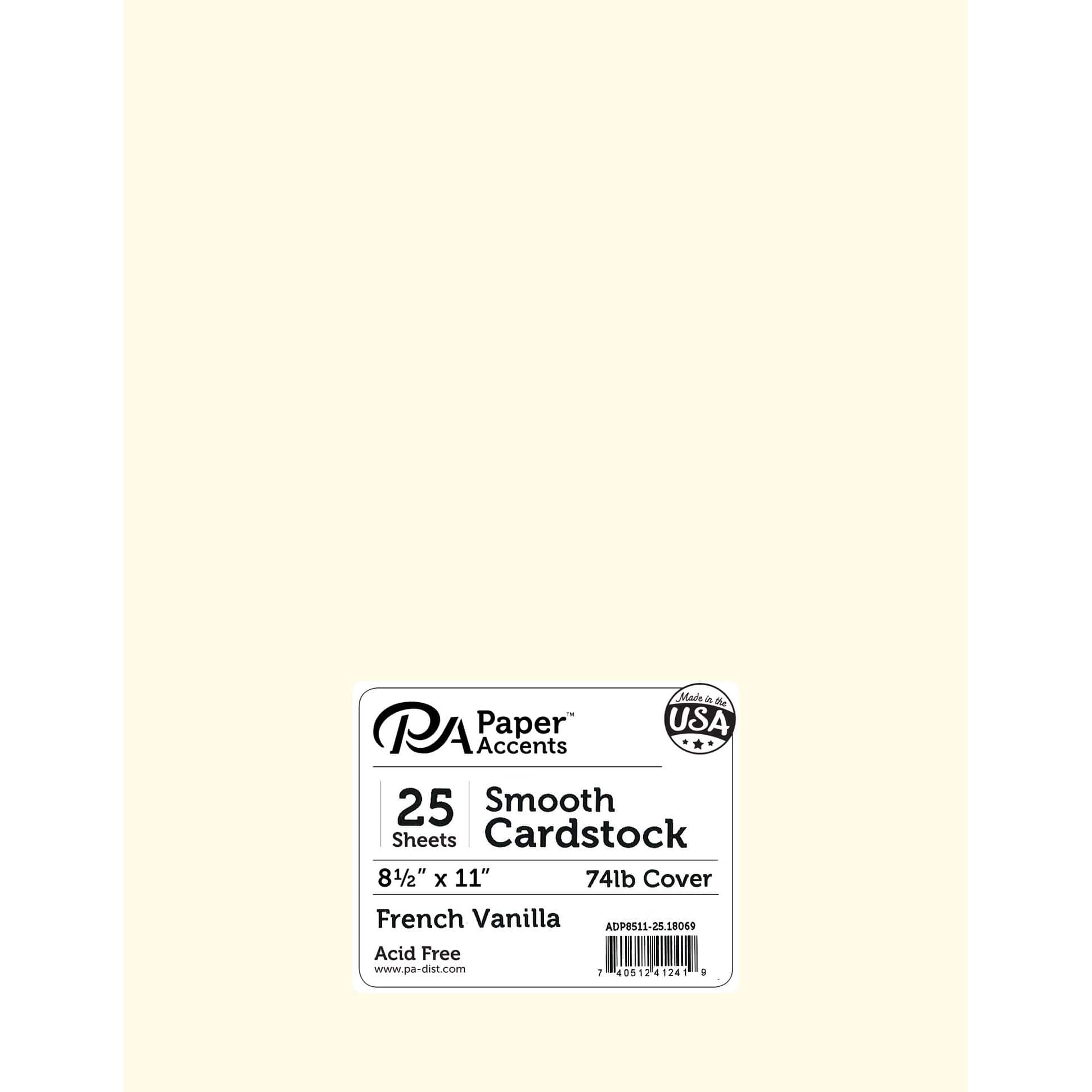 PA Paper&#x2122; Accents 8.5&#x22; x 11&#x22; Smooth Cardstock, 25 Sheets
