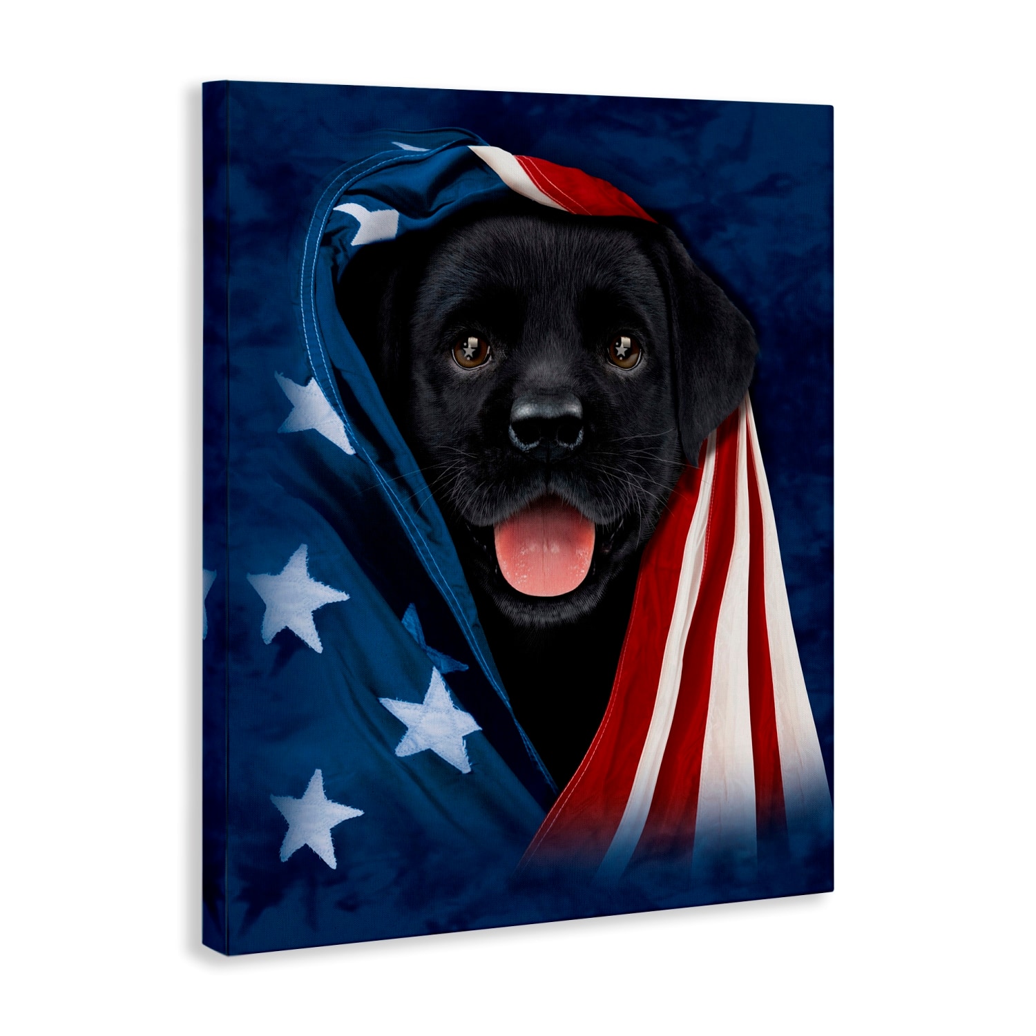 Stupell Industries Labrador & American Flag Canvas Wall Art