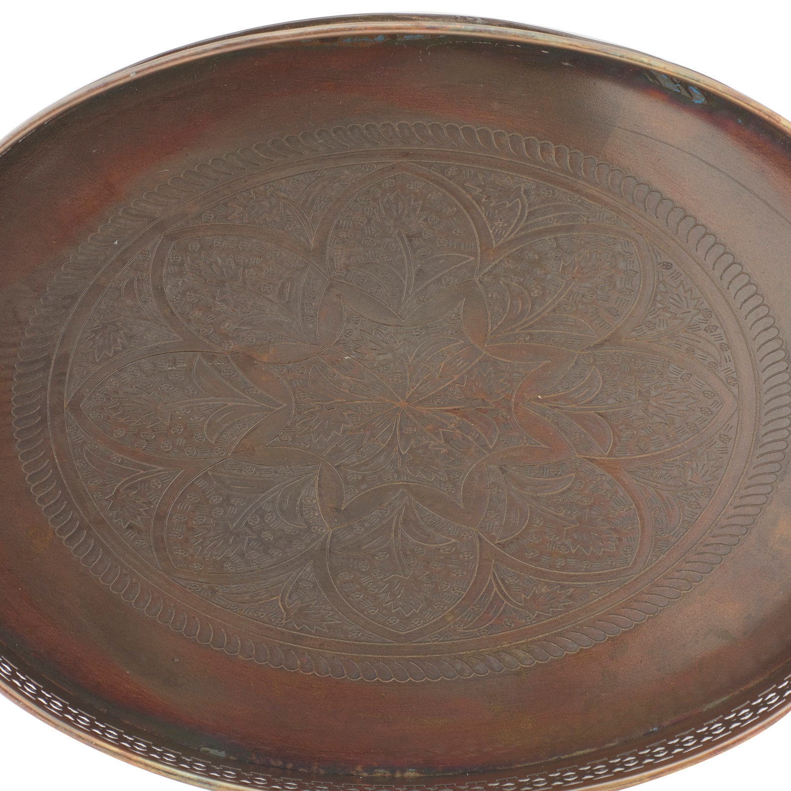 Brown Metal Traditional Tray Set