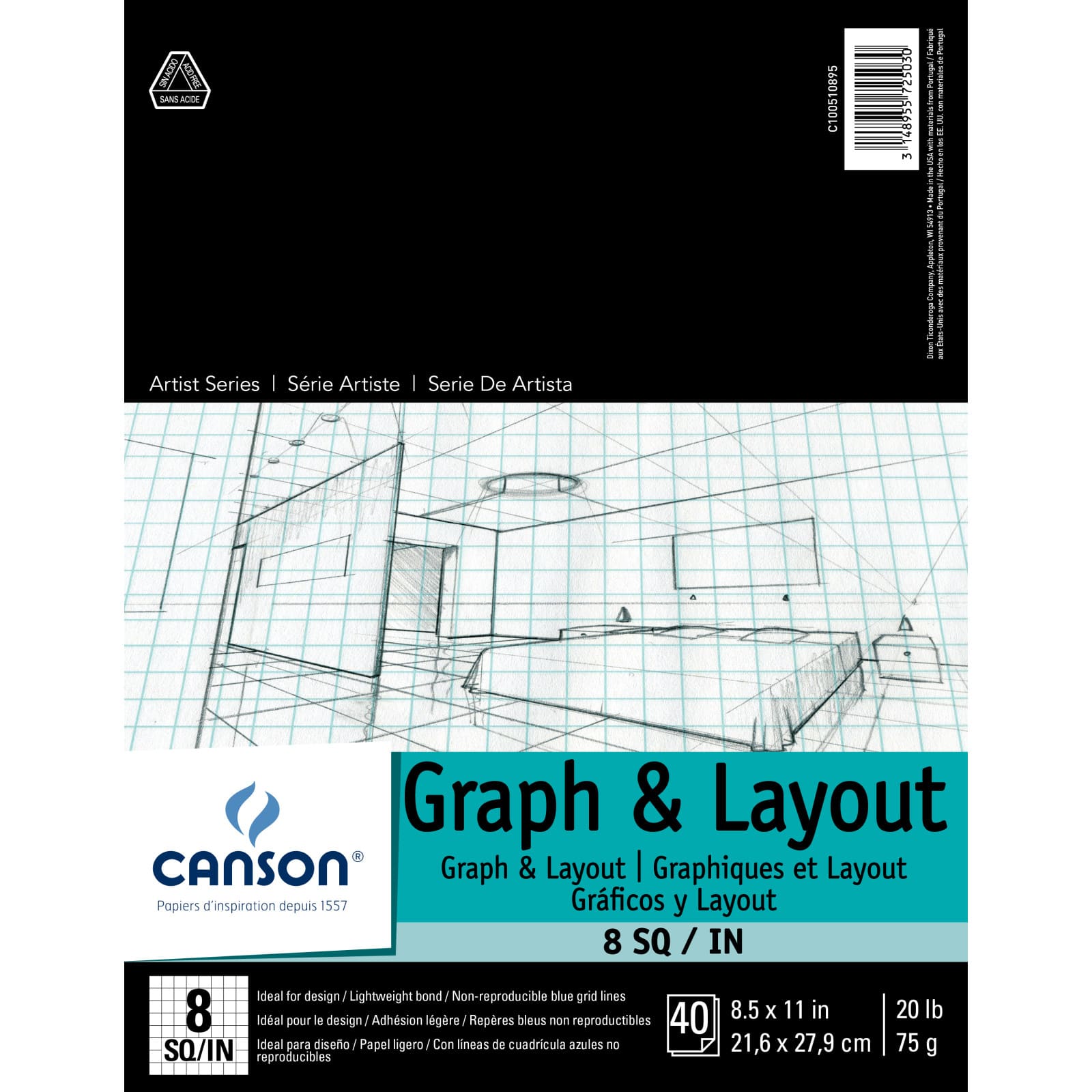 Canson&#xAE; Artist Series Graph &#x26; Layout Paper Pad