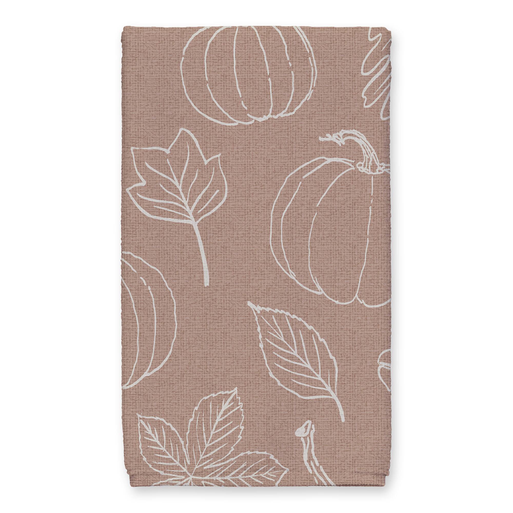 Count Your Blessings Dusty Rose Pumpkin Tea Towel Set